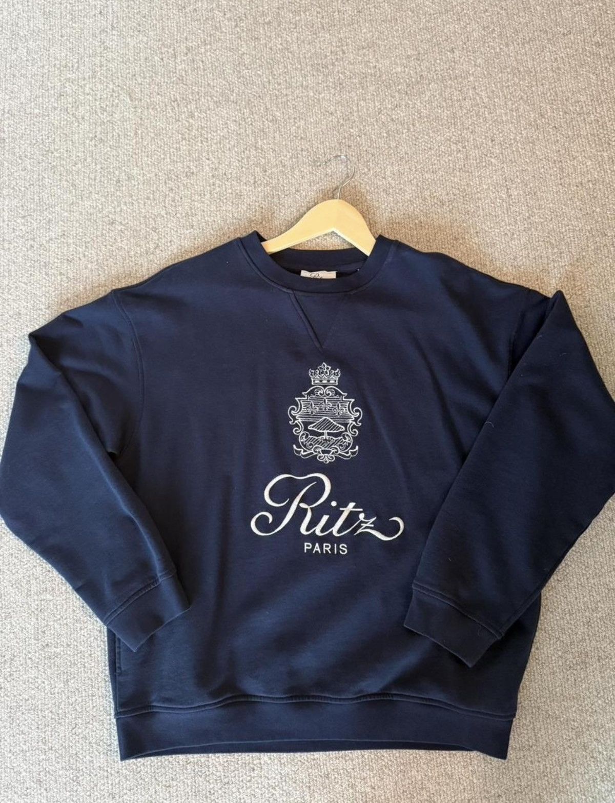 Frame Frame x Ritz Carleton Paris Navy Crewneck “Suite Dreams” | Grailed