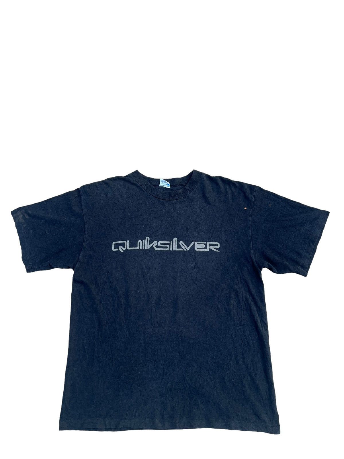 Quiksilver Vintage 90s Quiksilver Faded Black Spell out Big Logo tee Size US L / EU 52-54 / 3 - 1 Thumbnail