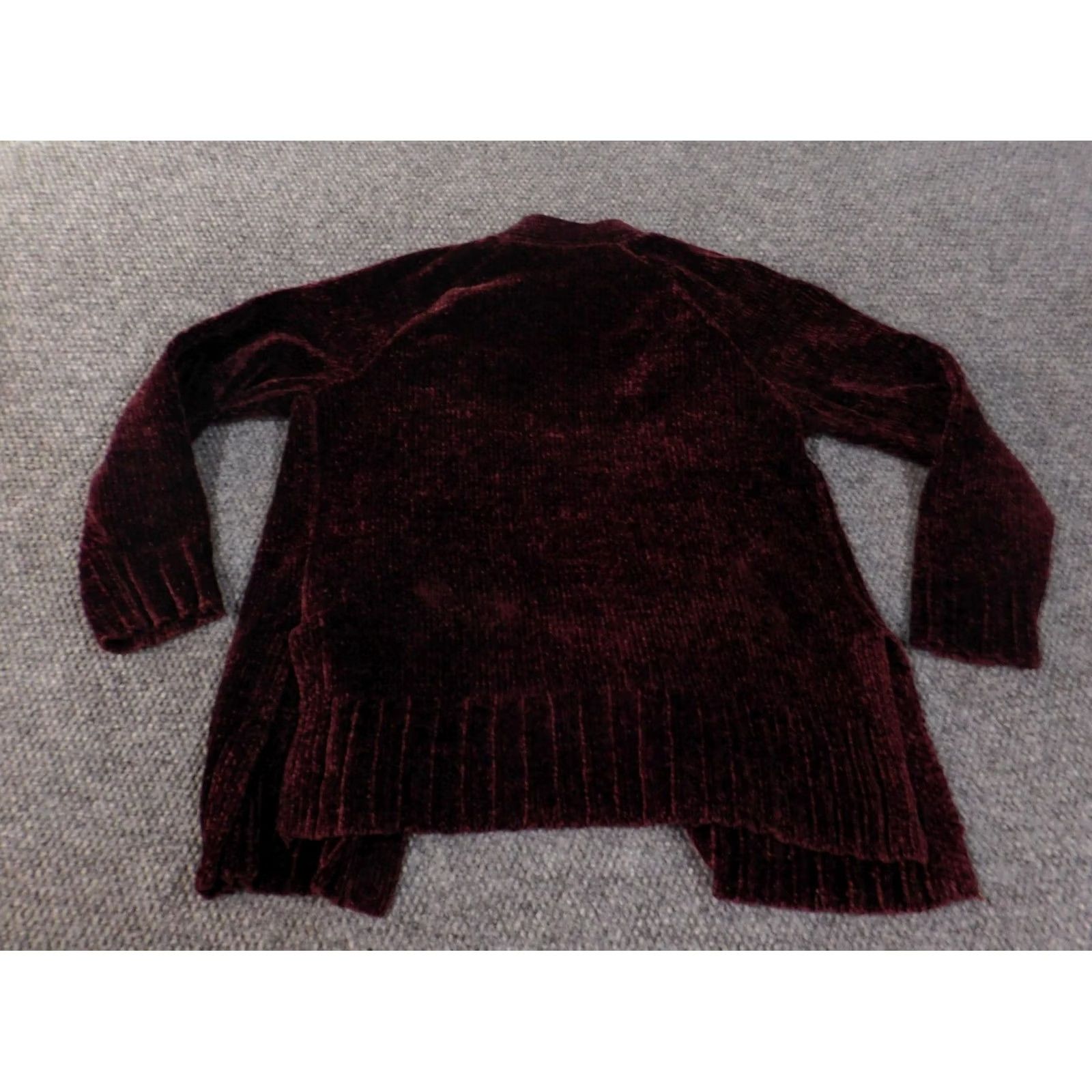 Loft LOFT Cardigan Sweater Purple Petite Medium Womens Mock Neck Long Sleeve Open Button Knit Polyester Regular 3-Button Size M / US 6-8 / IT 42-44 - 7 Thumbnail