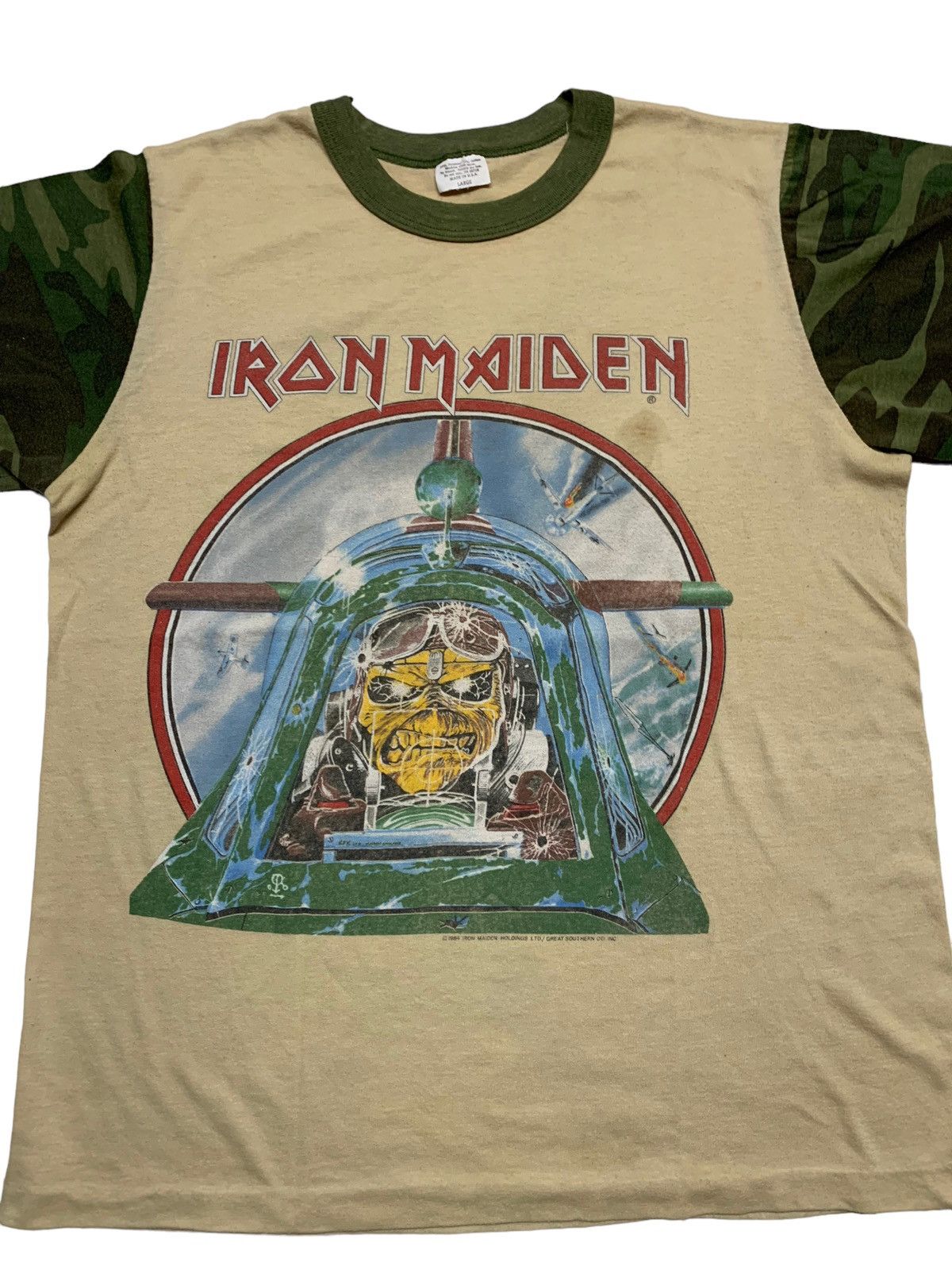 Iron Maiden × Vintage Rare vintage Iron Maiden Aces High camo Size US S / EU 44-46 / 1 - 1 Thumbnail