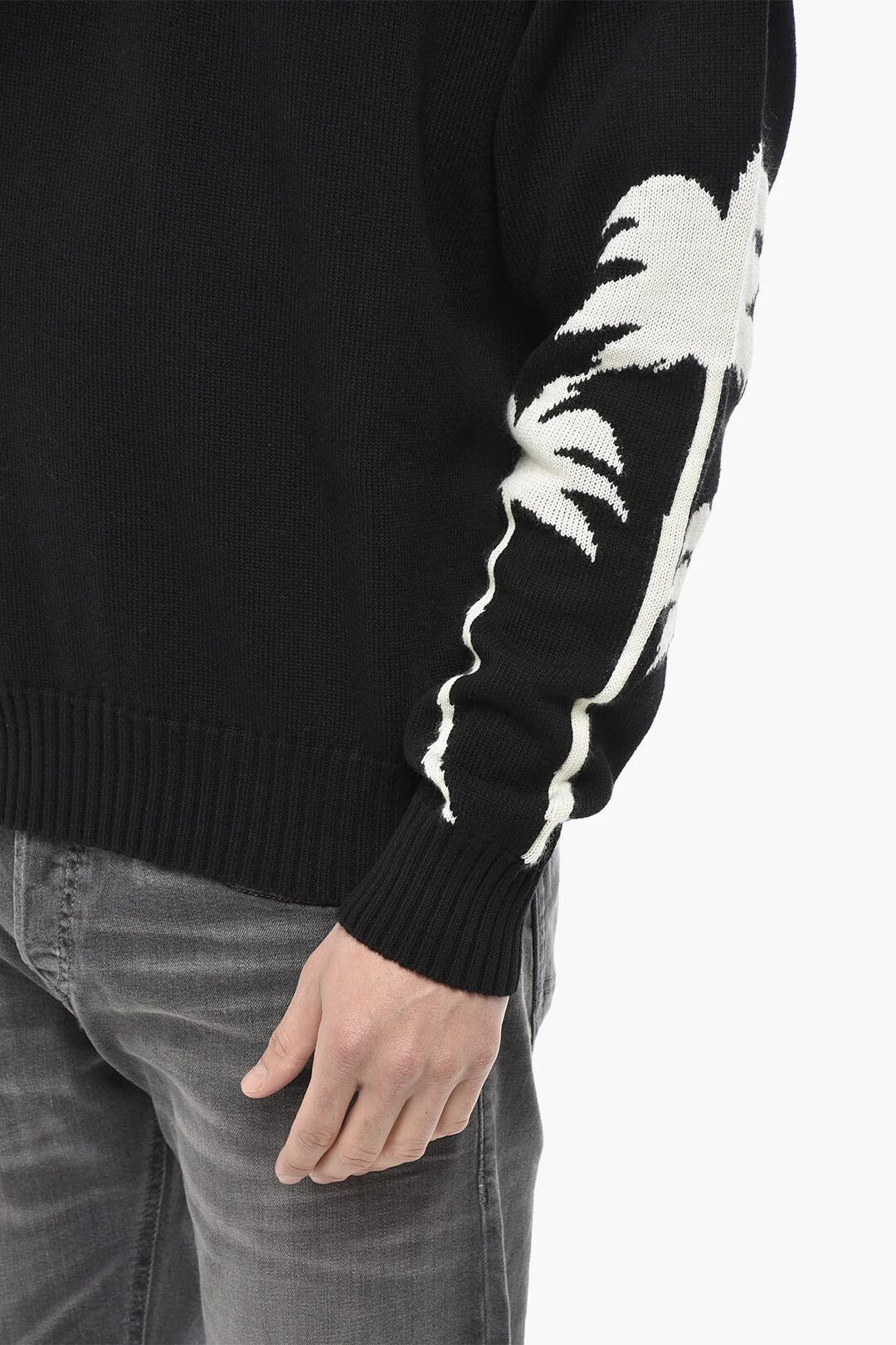 Palm Angels og1mm0326 Cotton-Blend Crewneck Sweater in Black Size US S / EU 44-46 / 1 - 3 Thumbnail