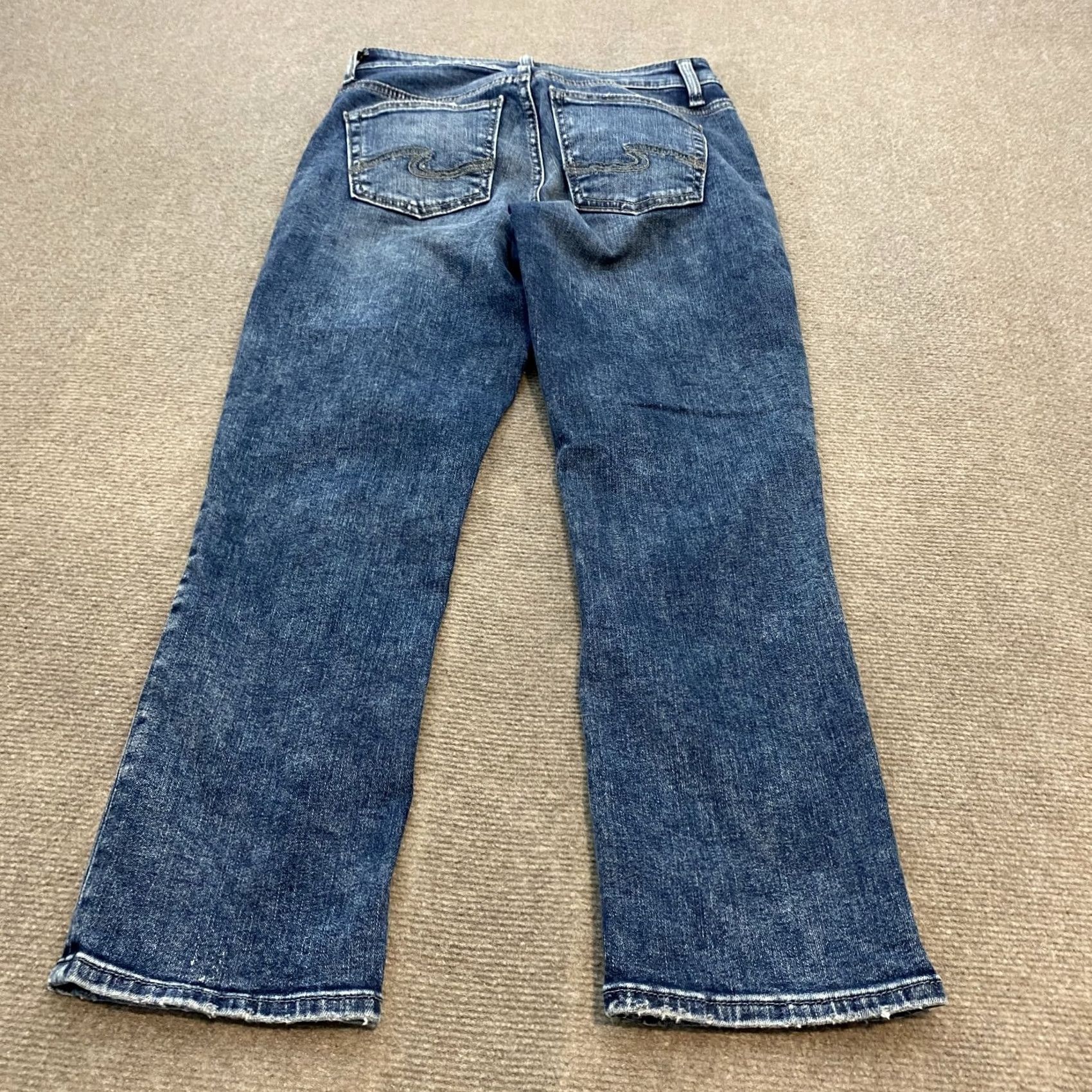 Silver Jeans Co. Silver Jeans Co Jeans Womens 27 Blue Denim Straight Leg Distressed Classic Fit Jeans Womens 27 Blue Denim Distressed Stretch Pockets Zip Fly Size 27" / US 4 / IT 40 - 3 Thumbnail