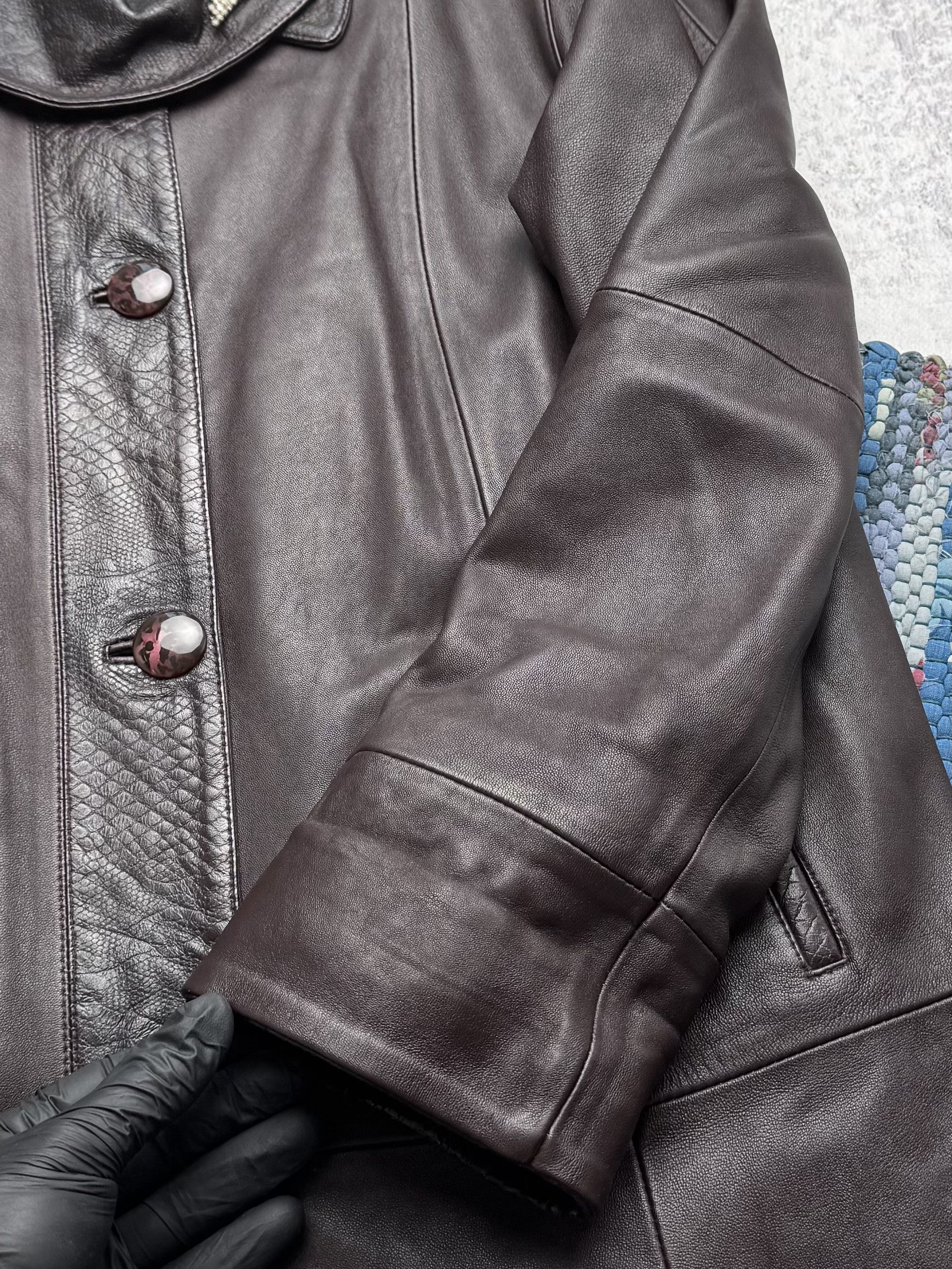 Vintage Vintage Long Leather Coat A8(V1)D15 Size L / US 10 / IT 46 - 4 Thumbnail