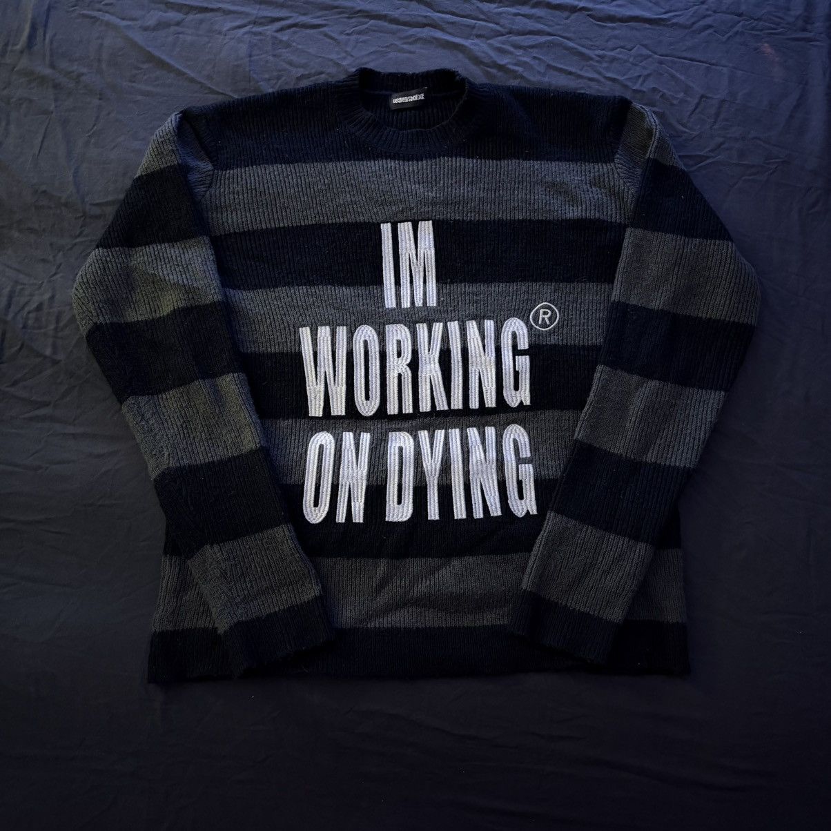 Other Working On Dying Striped Embroidered Knit Sweater Size US XL / EU 56 / 4 - 1 Thumbnail