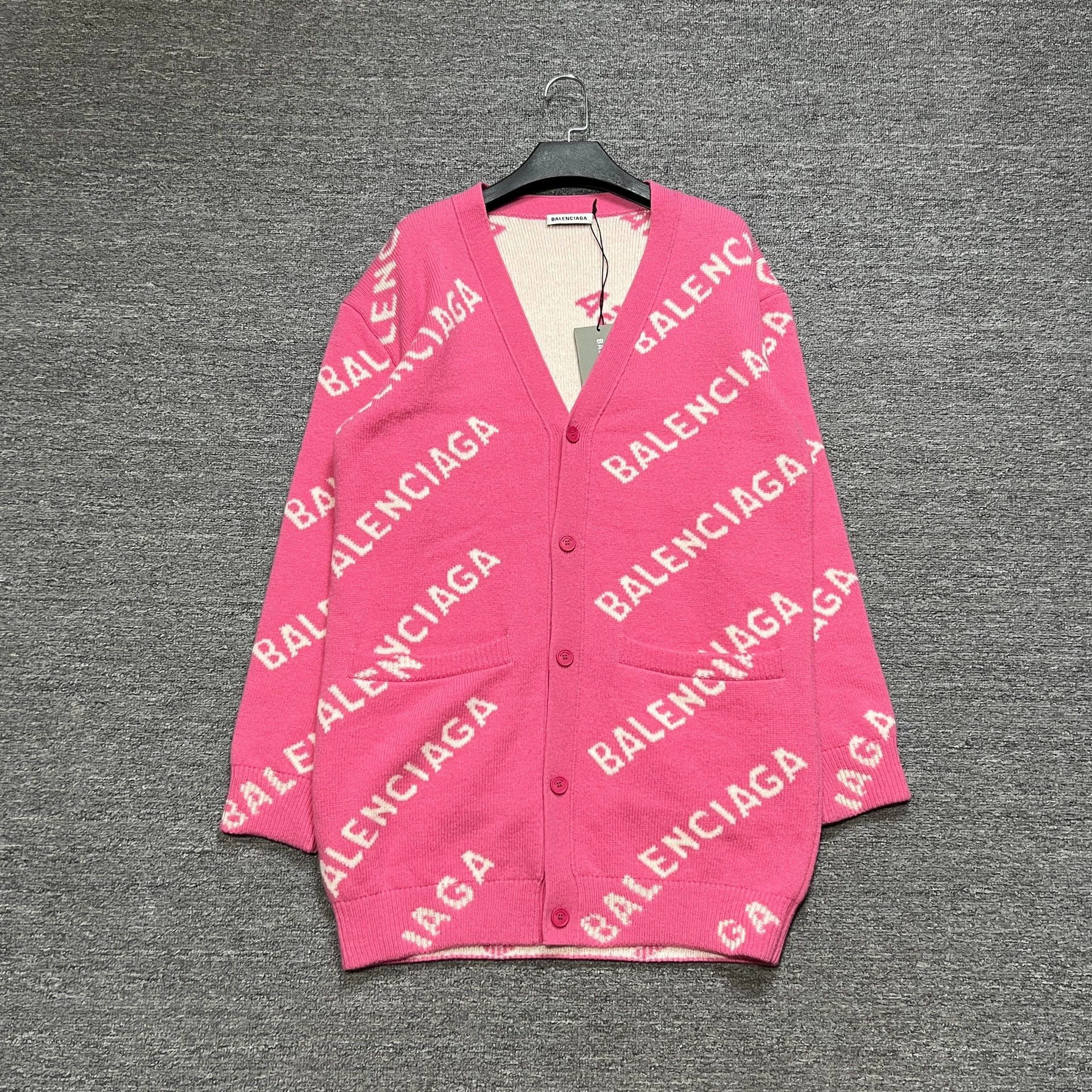 Balenciaga pink barrage cardigan