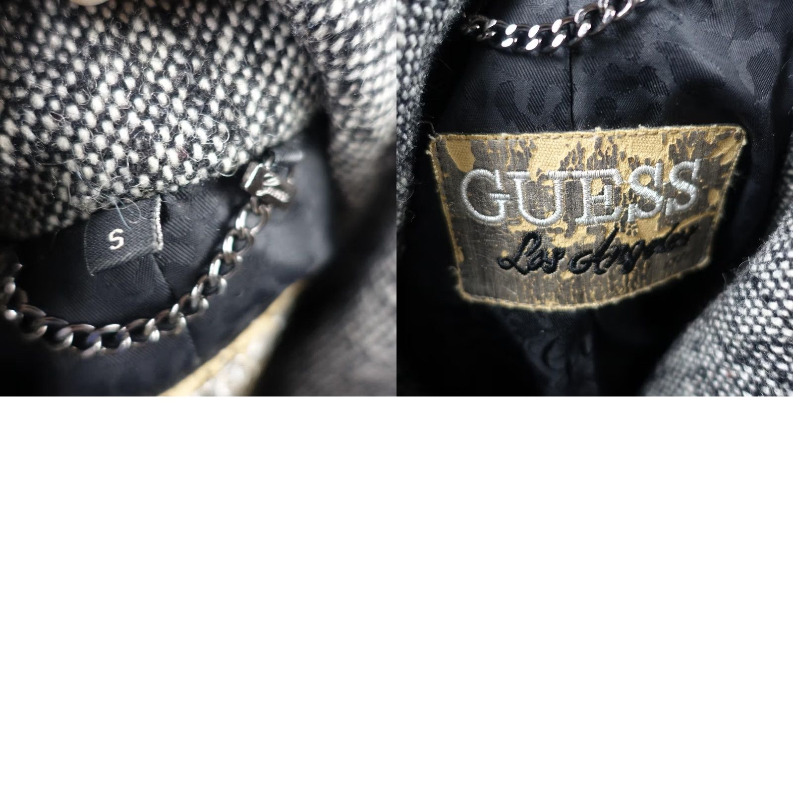 Guess VINTAGE Guess Coat Womens S Gray Wool Tweed Military Double Breasted VTG Y2K Size S / US 4 / IT 40 - 10 Thumbnail
