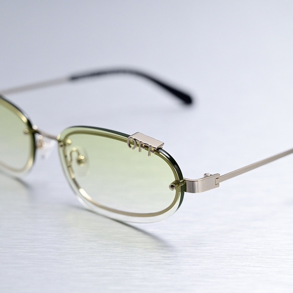Off-White OFF WHITE MIAMI GOLD GRADIENT GREEN SUNGLASSES Size ONE SIZE - 3 Thumbnail