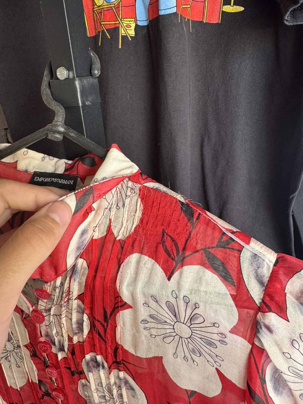 Emporio Armani Emporio Armani Silk Floral Flowers Silk Slim Dress 40 Women’s Red Designer Tunic Size S / US 4 / IT 40 - 11 Thumbnail