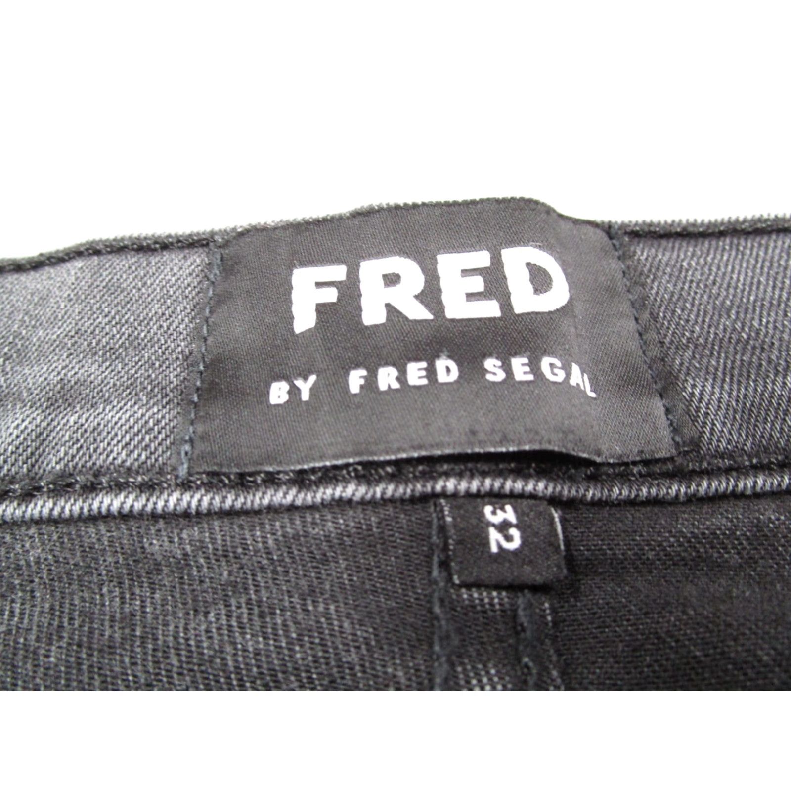 Fred Segal Fred Segal Women's Slim Jeans 32 Black Denim Tapered 32x27 Button Fly USA Size 24" / US 00 / IT 34 - 3 Thumbnail