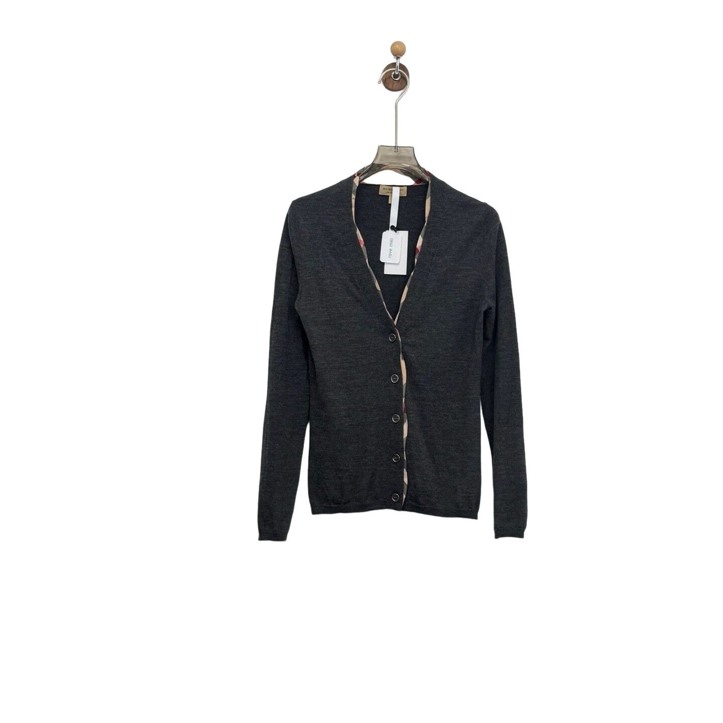 Burberry Burberry Check Placket Wool Cardigan S Size S / US 4 / IT 40 - 1 Thumbnail