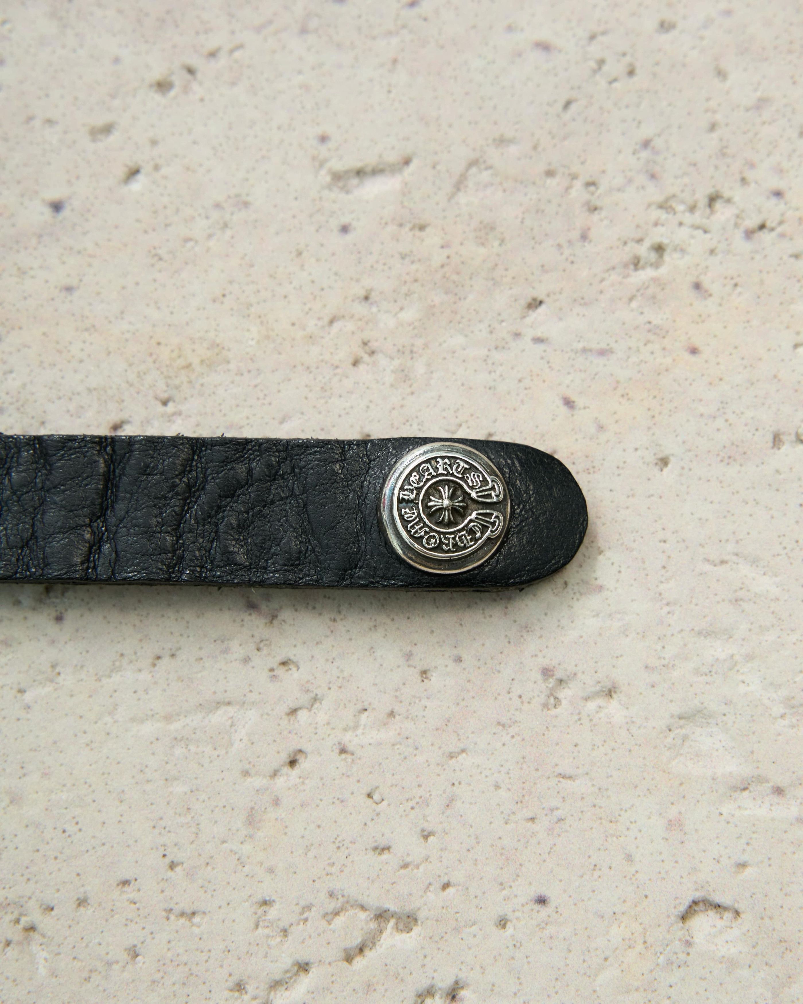 Chrome Hearts Chrome hearts heart plate leather bracelet silver Size ONE SIZE - 3 Thumbnail