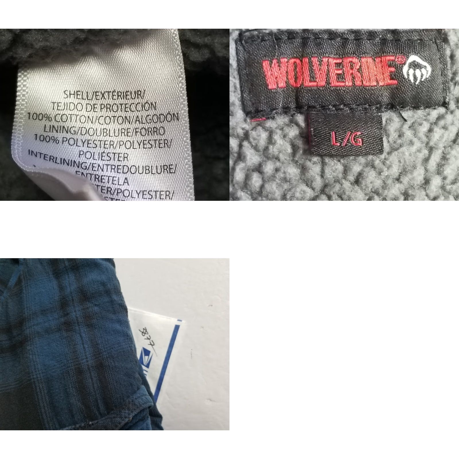 Vintage Wolverine Shirt Jacket Mens Large Lined Flannel Button-Up Collared Quilted Cotton Polyester Blue Size US L / EU 52-54 / 3 - 9 Thumbnail