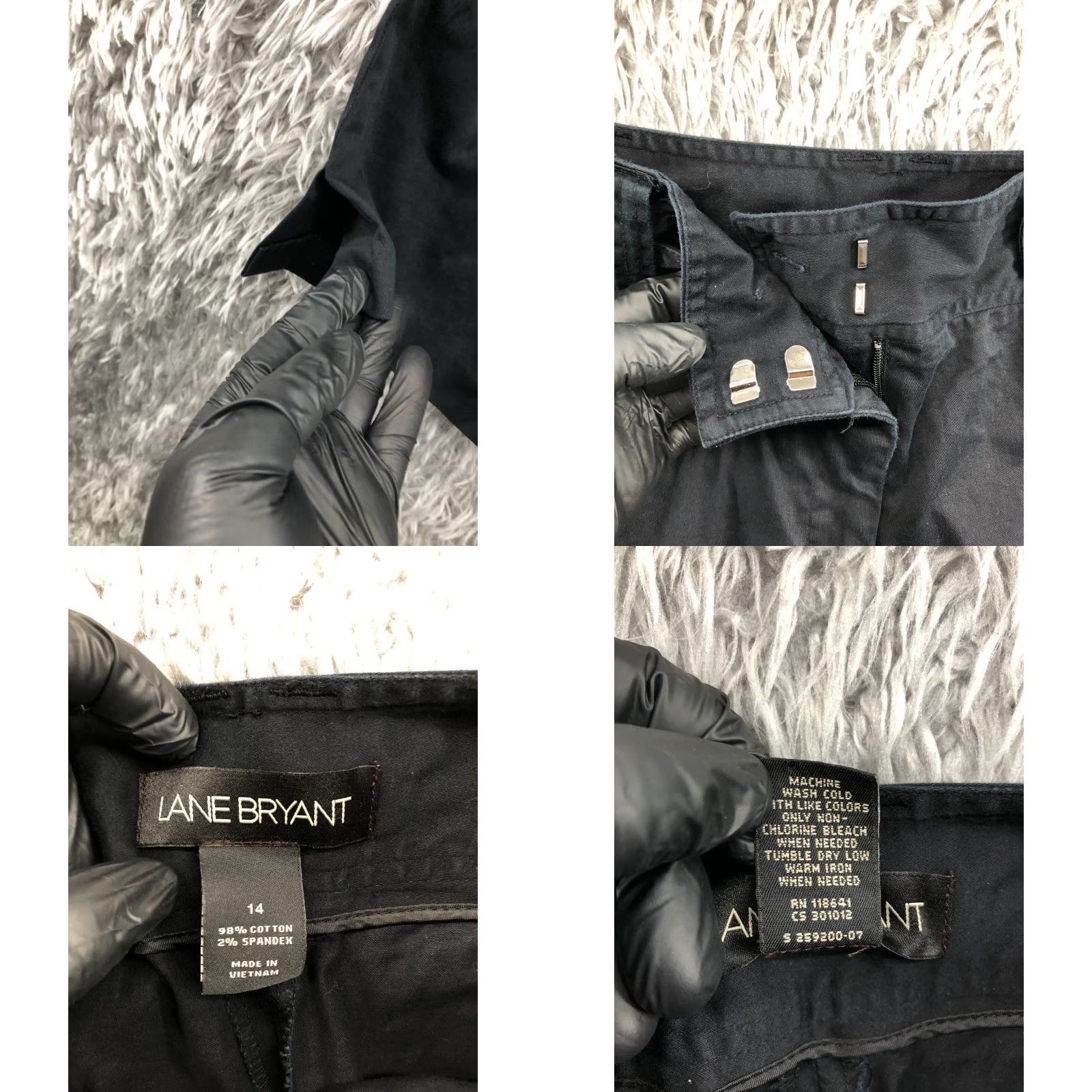 Vintage Lane Bryant Womens Capri Pants Size 14 Black Hook Eye Mid Rise Size 36" / US 14 / IT 50 - 8 Thumbnail