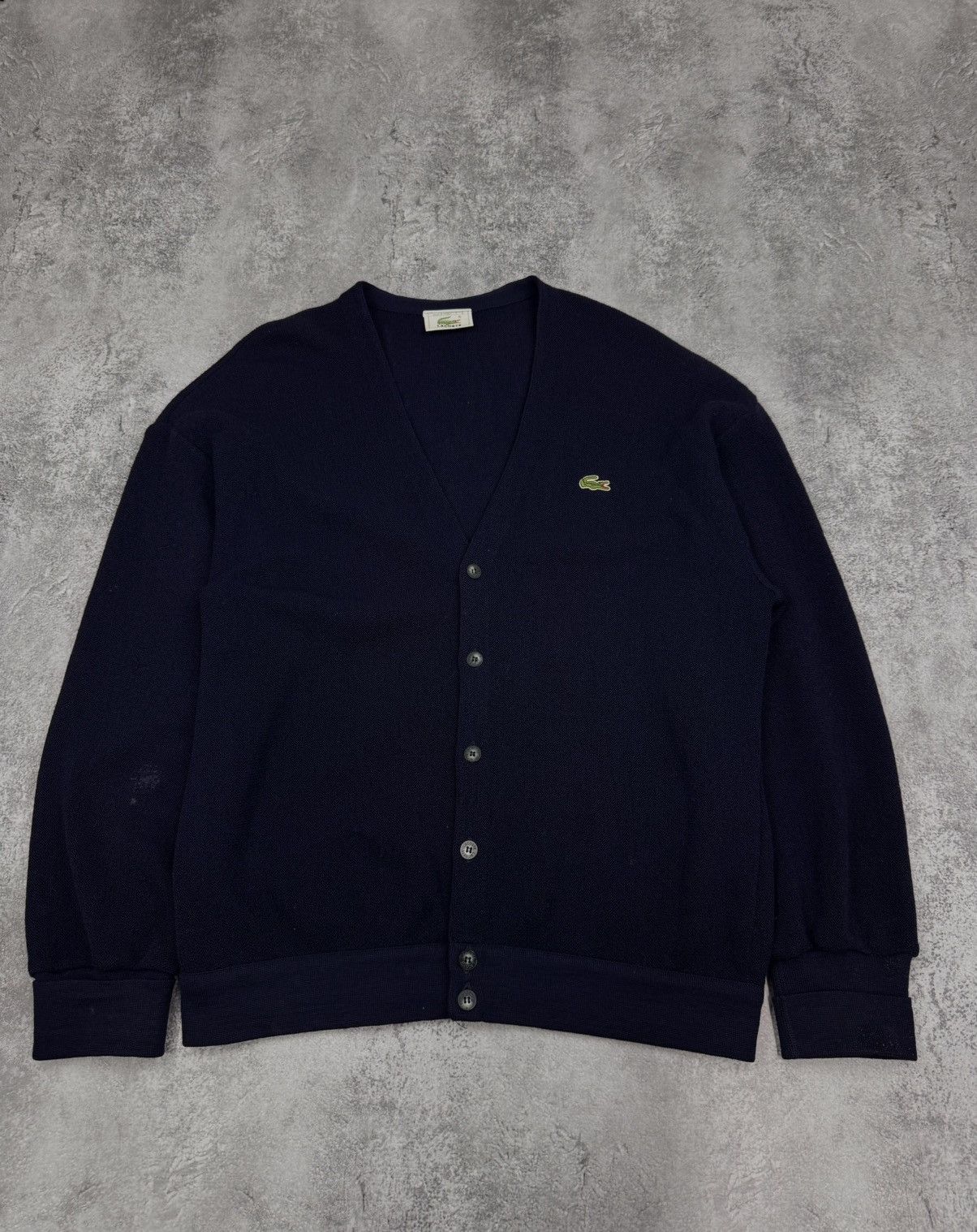 Lacoste Lacoste Men Vintage V-Neck Button Cardigan Navy Blue Casual Size US L / EU 52-54 / 3 - 1 Thumbnail