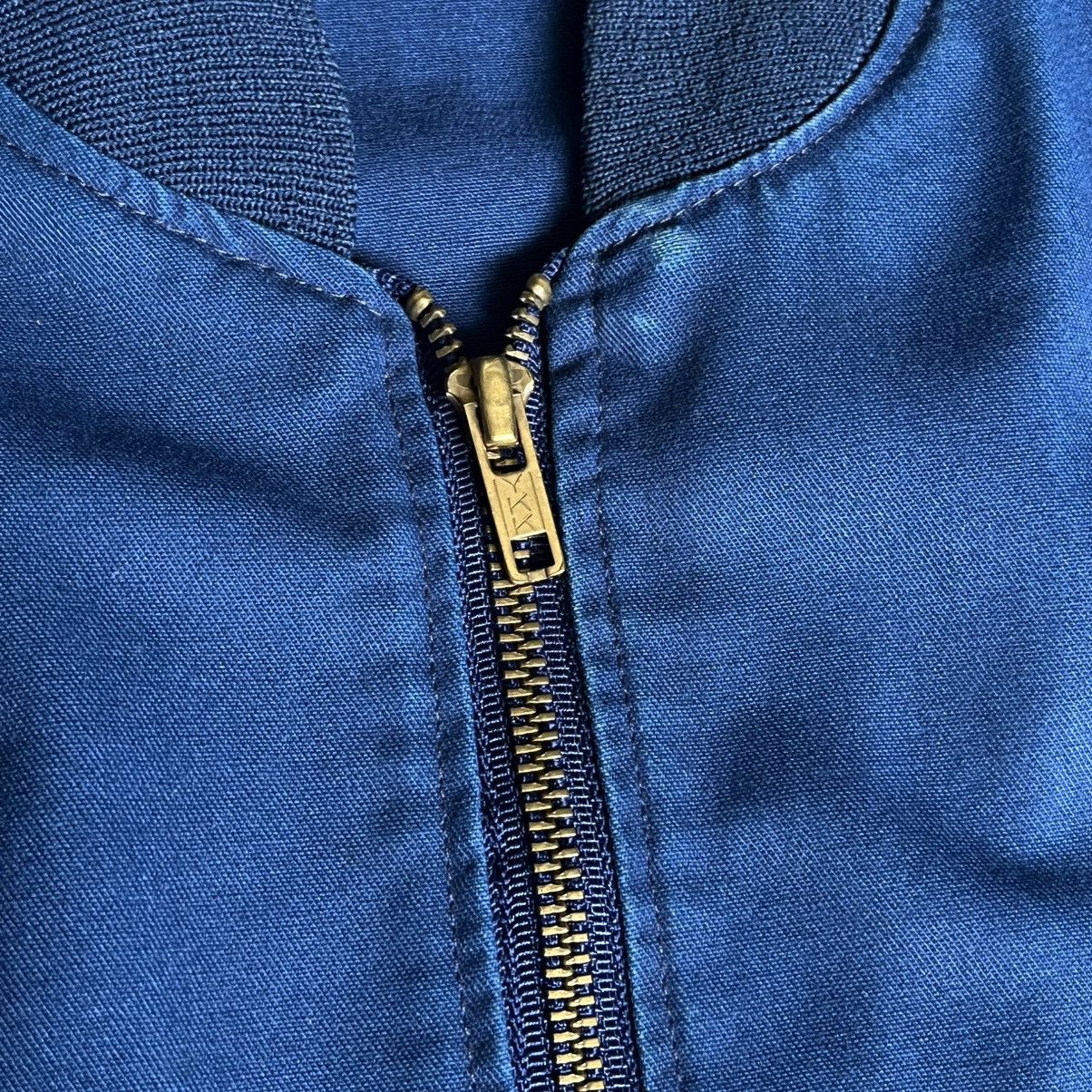 Vintage Vintage 1980s Unitog Navy Work Bomber Zip Up Jacket Blank Size US L / EU 52-54 / 3 - 9 Thumbnail