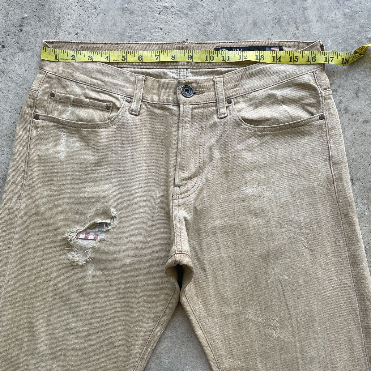 Japanese Brand W33 Vintage Back Number Jeans Distressed Faded Ripped Pants Size US 33 - 5 Thumbnail