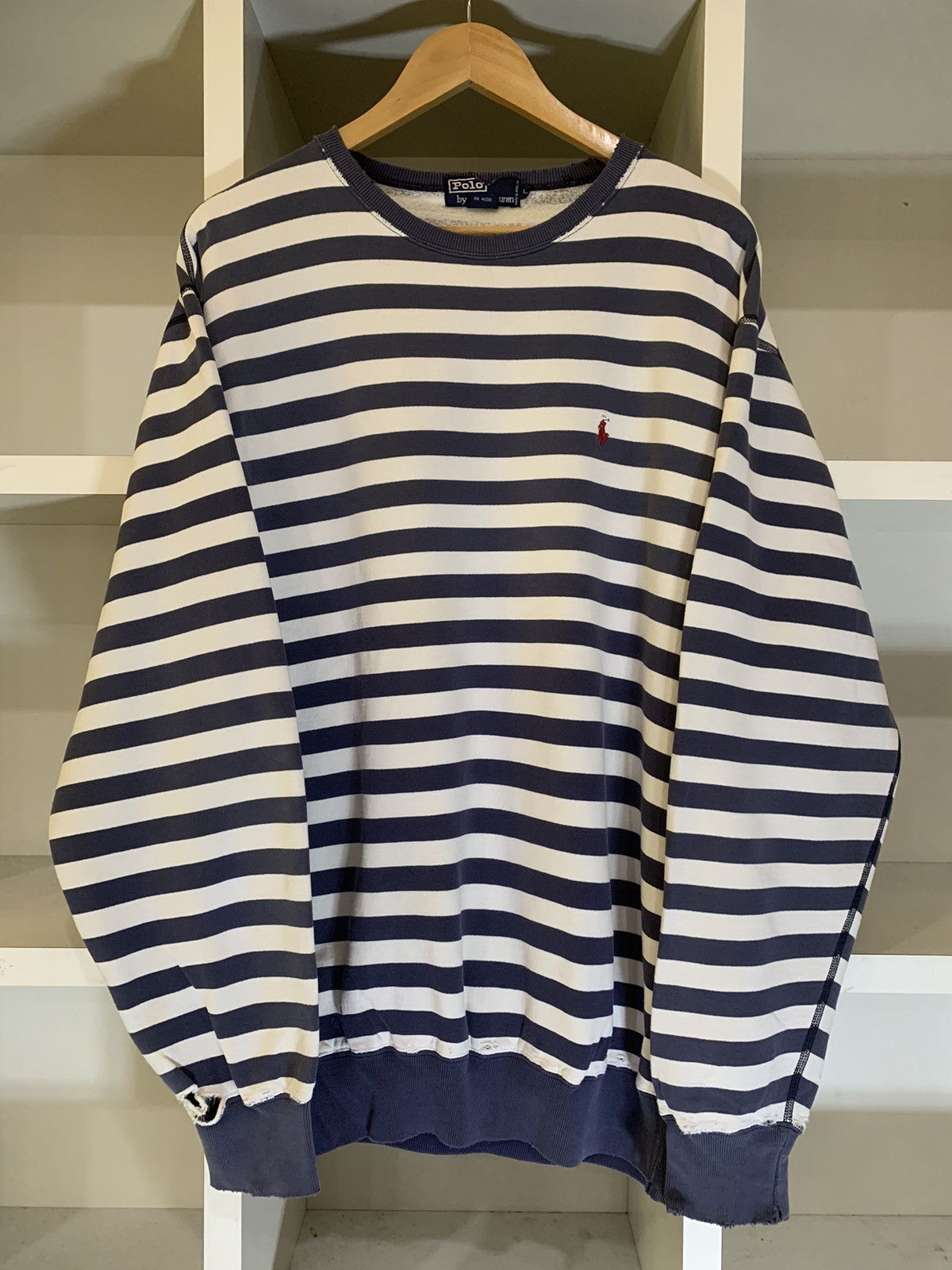 Vintage VINTAGE POLO RALPH LAUREN STRIPE SWEATER Size US L / EU 52-54 / 3 - 6 Thumbnail