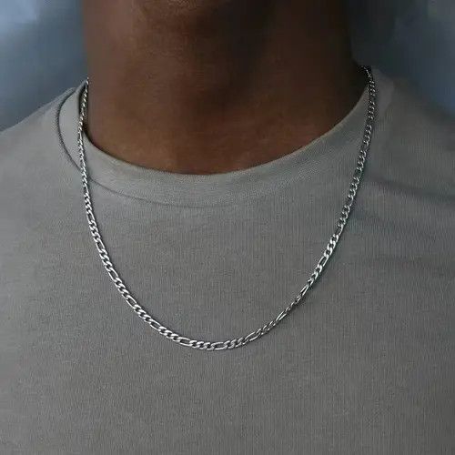 Other Silver Color Classic Figaro Chain Necklace Size ONE SIZE - 1 Thumbnail
