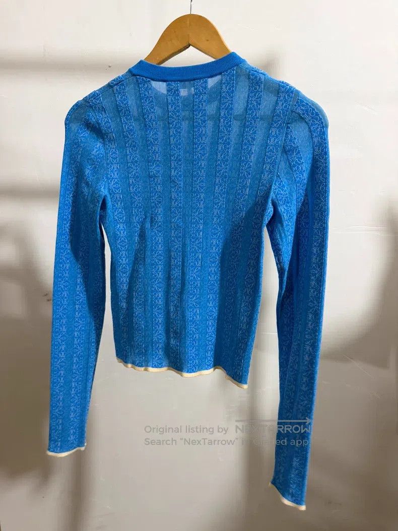 Loewe Loewe Blue lace long-sleeved knitted shirt, 83% viscose + Size L / US 10 / IT 46 - 5 Thumbnail