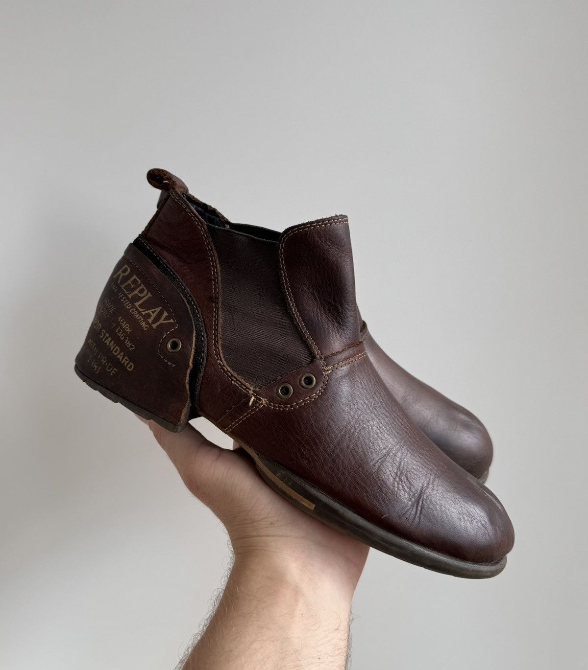 Replay Vintage Replay Brown Biker Leather Boots A.S. 98 AvantGarde Size US 7 / EU 40 - 1 Thumbnail