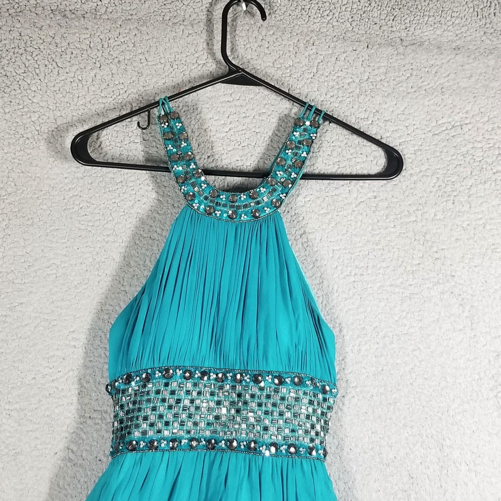Vintage Cache beaded sequin asymmetrical dress prom silk Y2K vintage fairy Size 4 Size S / US 4 / IT 40 - 2 Thumbnail