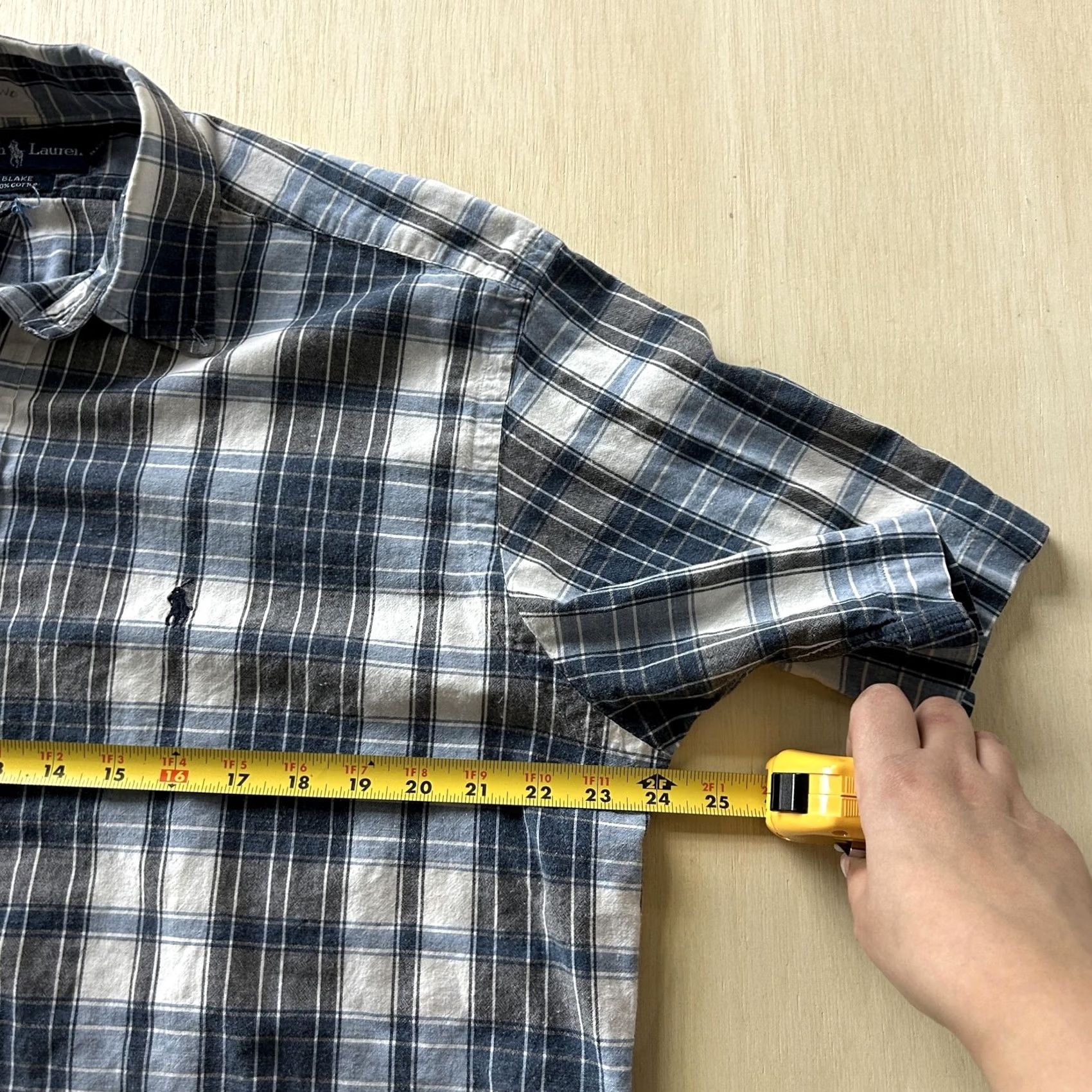 Ralph Lauren Ralph Lauren Shirt Mens Large Blue Plaid Short Sleeve Button Up Blake Cotton Shirt Size US L / EU 52-54 / 3 - 5 Thumbnail