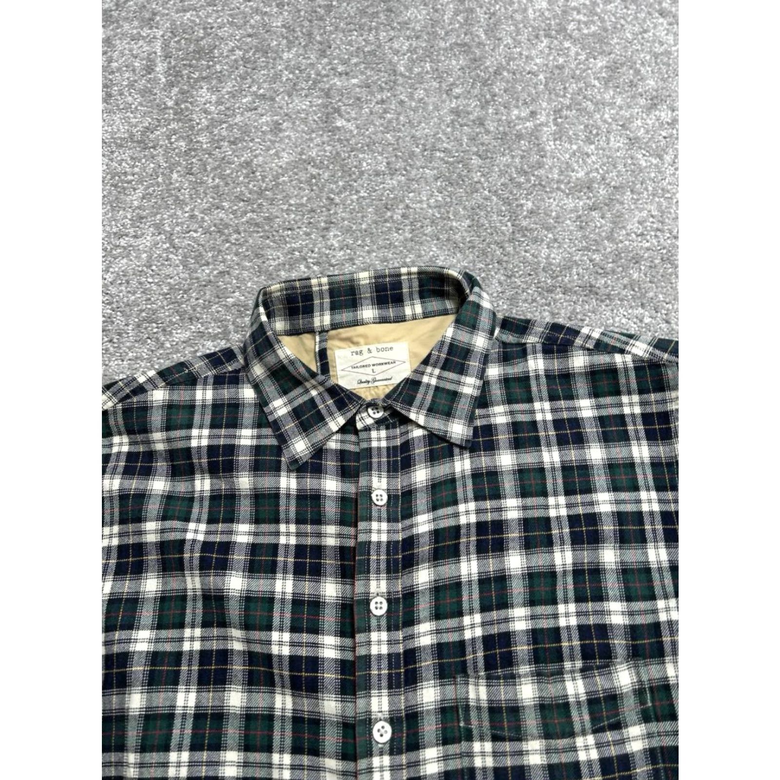 Rag & Bone Rag & Bone Shirt Mens Large Multicolor Cotton Plaid Tailored Workwear Casual Size US L / EU 52-54 / 3 - 3 Thumbnail