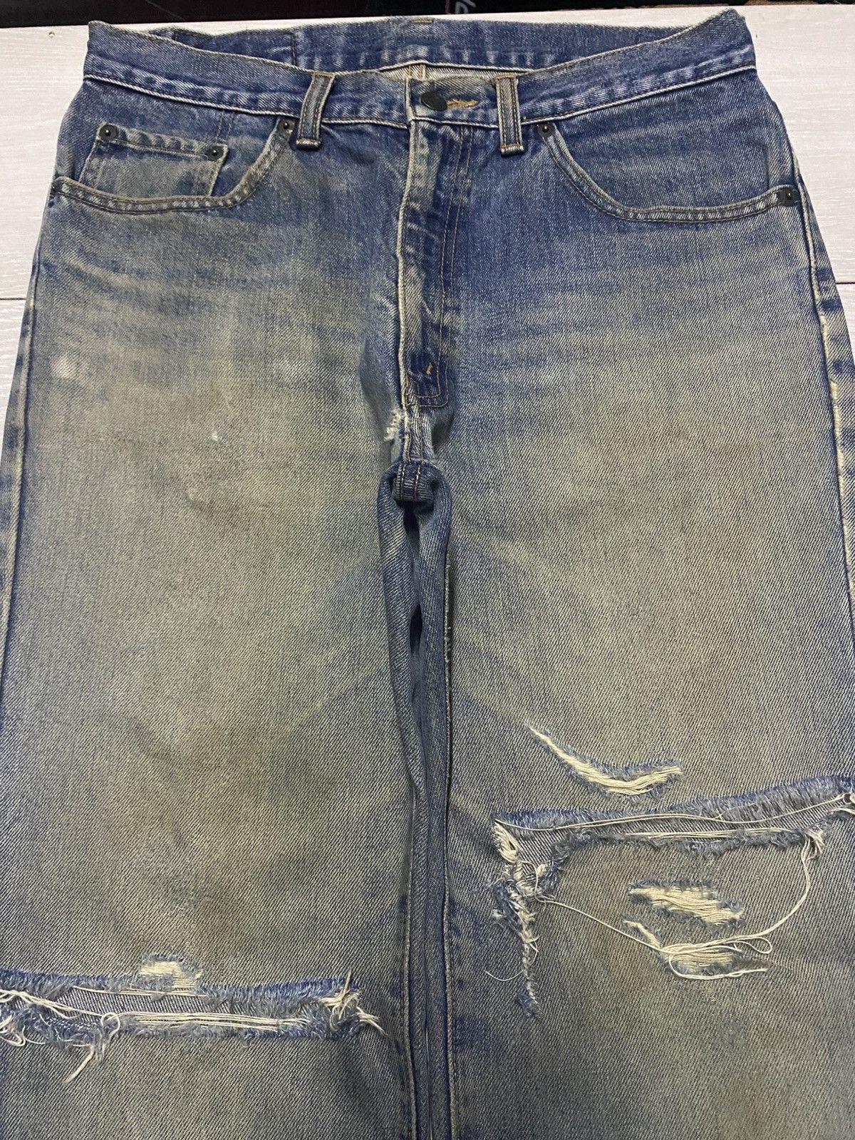 Japanese Brand Vintage GLHeart Mud Wash Distressed Loose Jeans Size US 31 - 3 Thumbnail