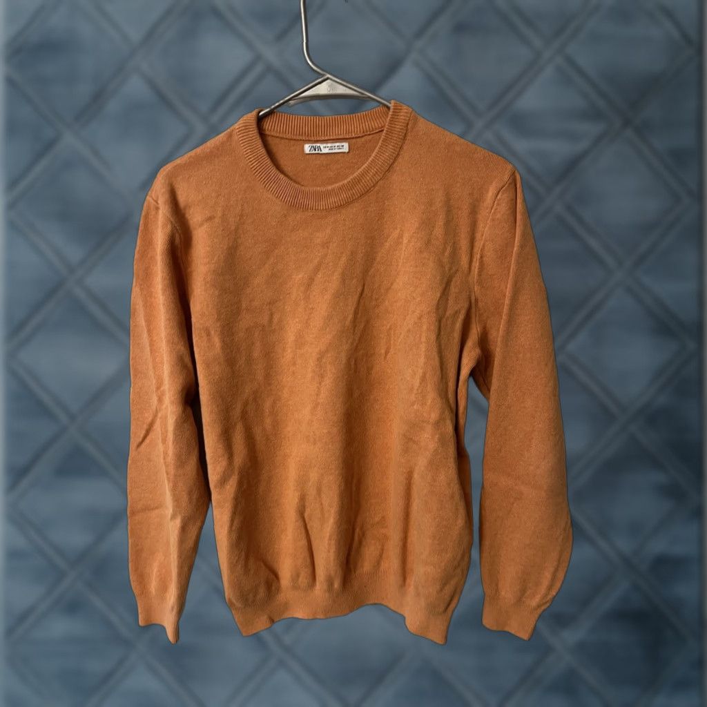 Zara Zara Sweater Womens Size Medium Orange Knit Long Sleeve Crew Pullover Size M / US 6-8 / IT 42-44 - 1 Thumbnail