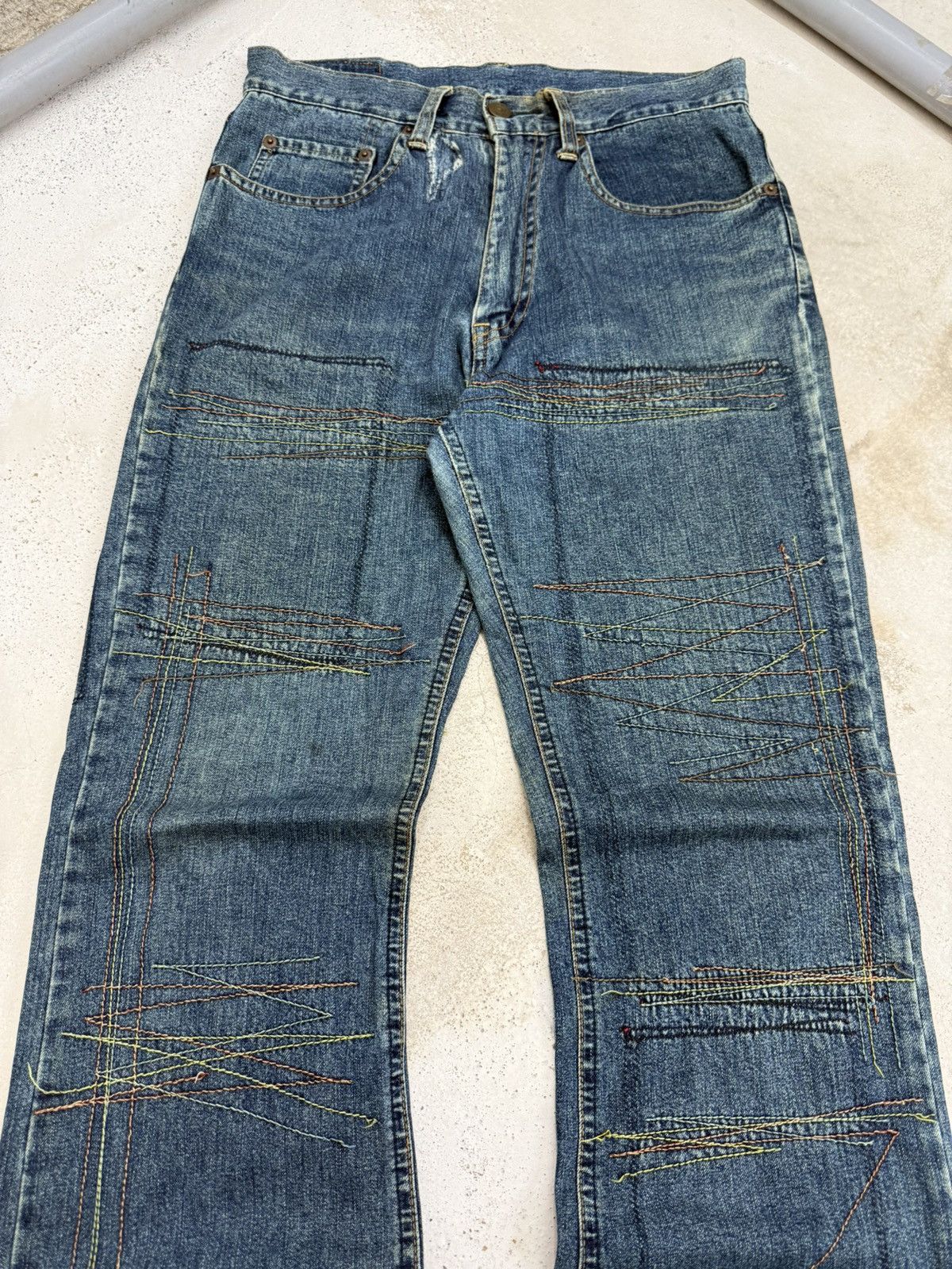 Hysteric Glamour HYSTERIC GLAMOUR Flare Heavy Stitch Boro Denim Jeans Size US 30 / EU 46 - 3 Thumbnail