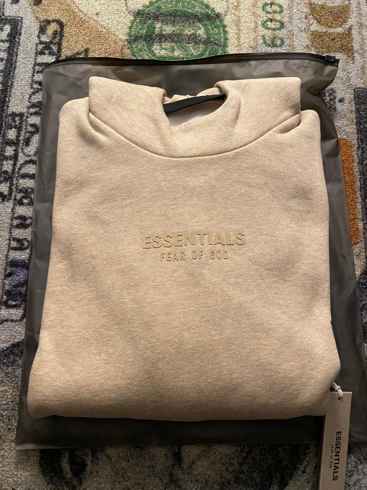 Pre-owned Essentials X Fear Of God Essentials Hoodie Gold Heather In Heather Gold