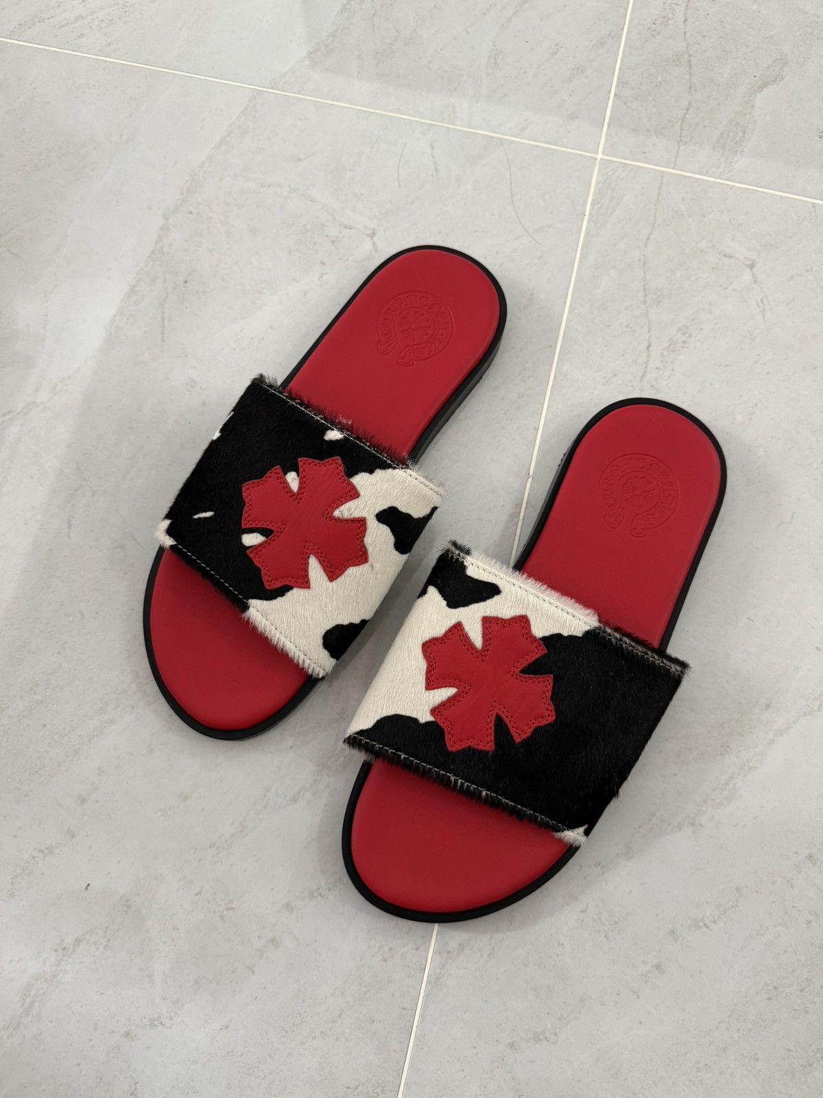 Chrome Hearts Chrome Hearts Cross Patched Pony Hair Leather Slipper Sz.41 Size US 11 / IT 41 - 10 Thumbnail