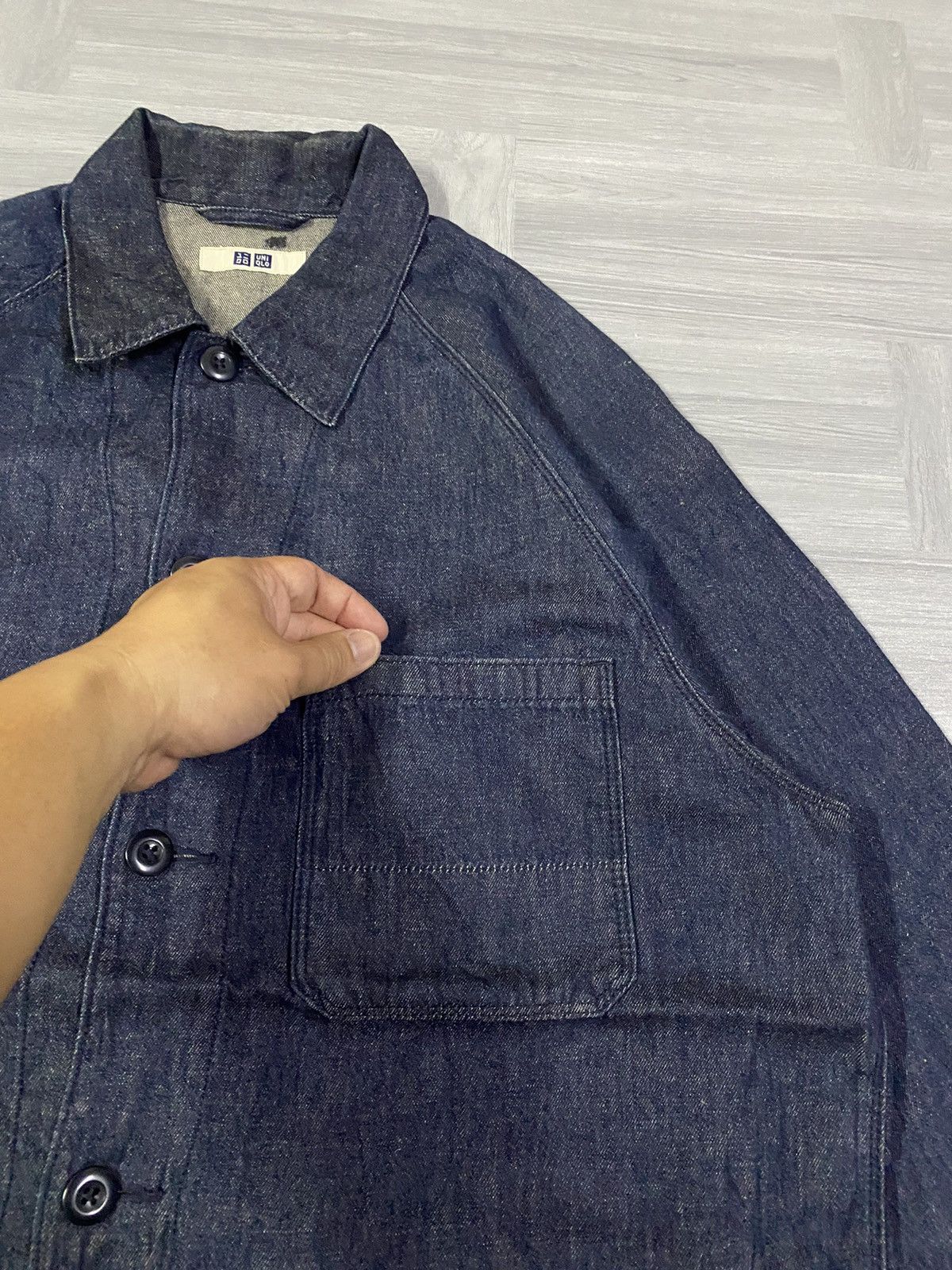 Uniqlo Uniqlo Utility Denim Jacket ( Cotton Linen ) Size US XL / EU 56 / 4 - 4 Thumbnail