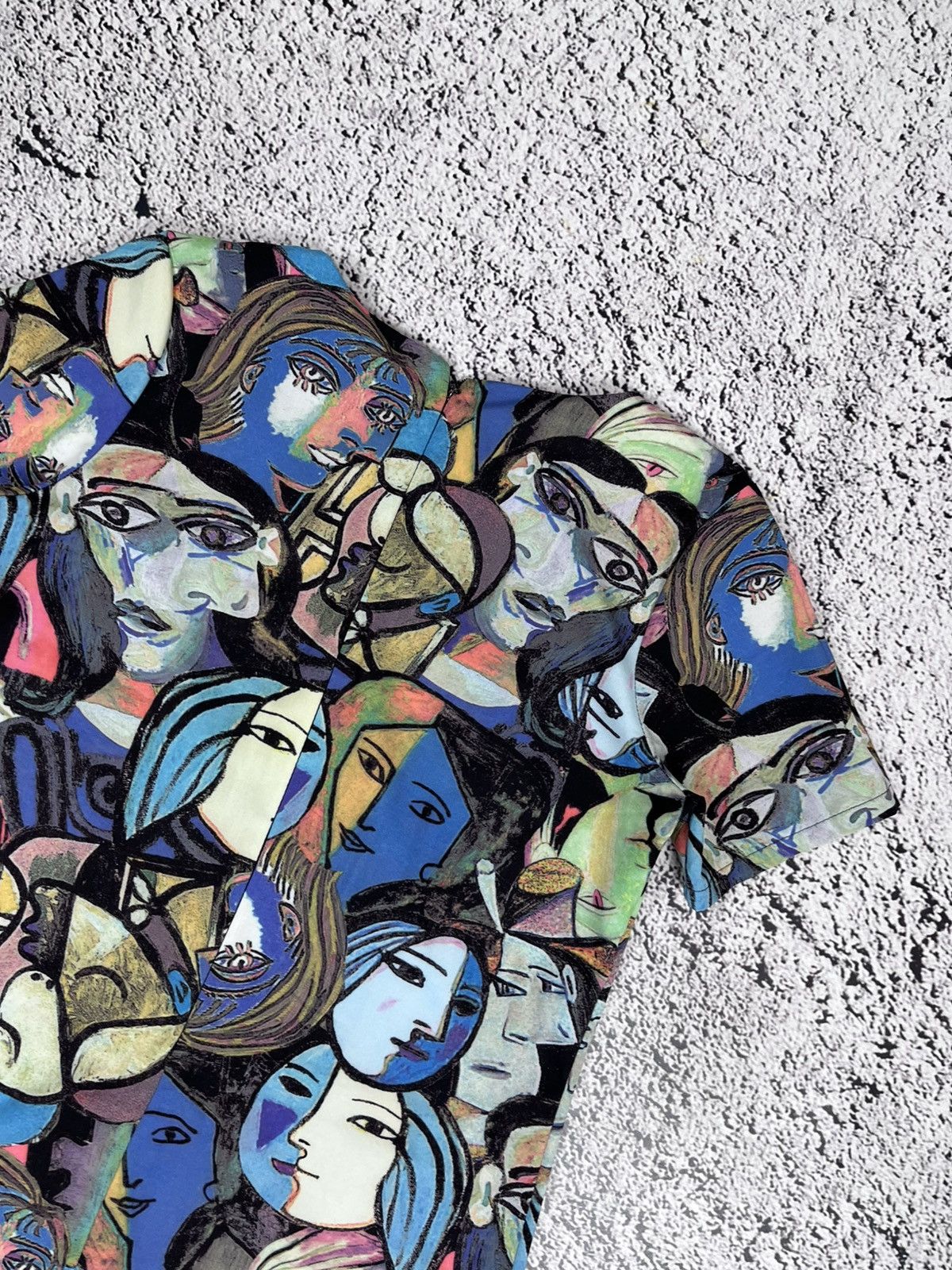 Japanese Brand Vintage Abstract Psychedelic Faces Midi Dress Size M / US 6-8 / IT 42-44 - 9 Thumbnail