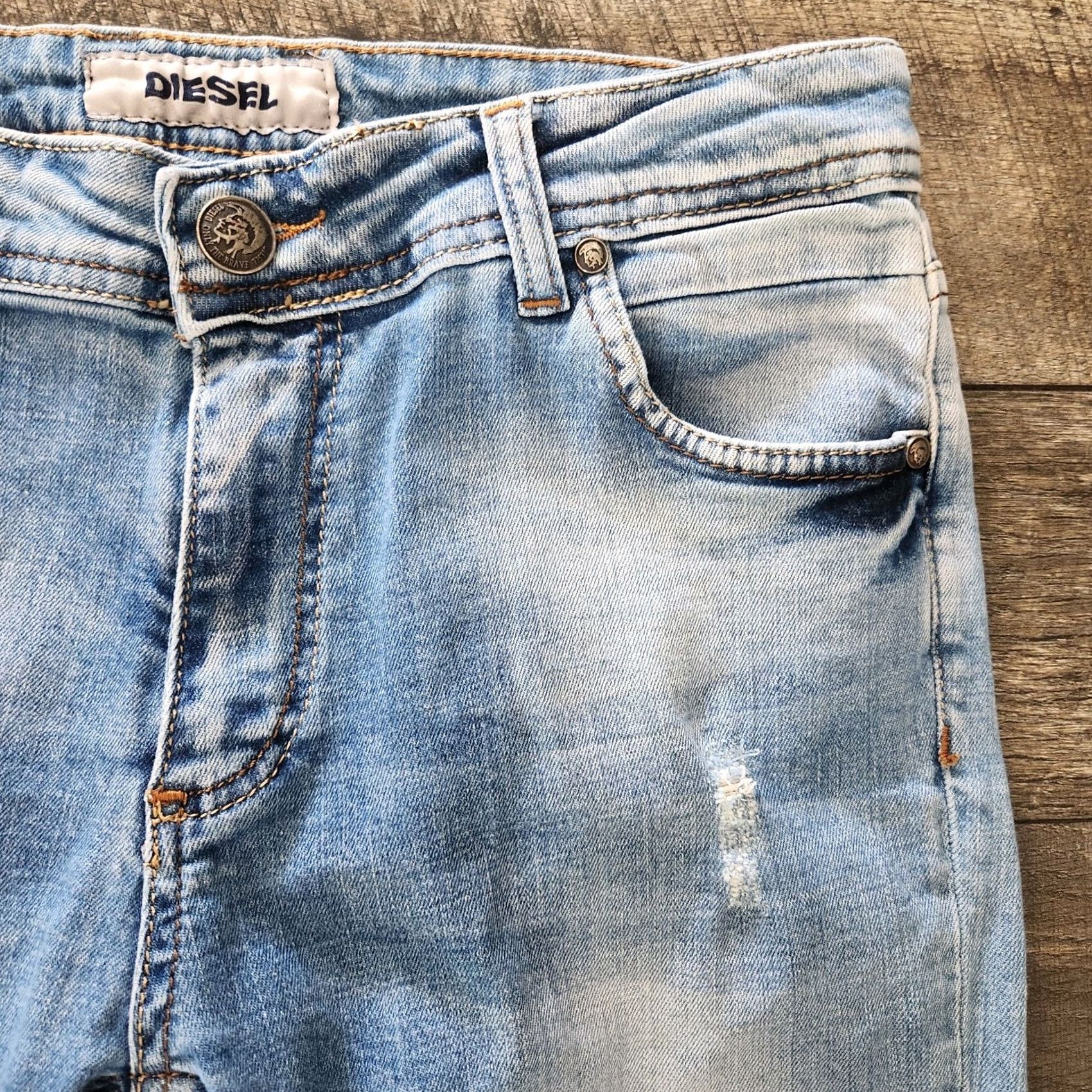 Diesel Diesel Matic Jeans Womens 30x30 Blue Light Wash Skinny Distressed Denim Size 30" / US 8 / IT 44 - 5 Thumbnail