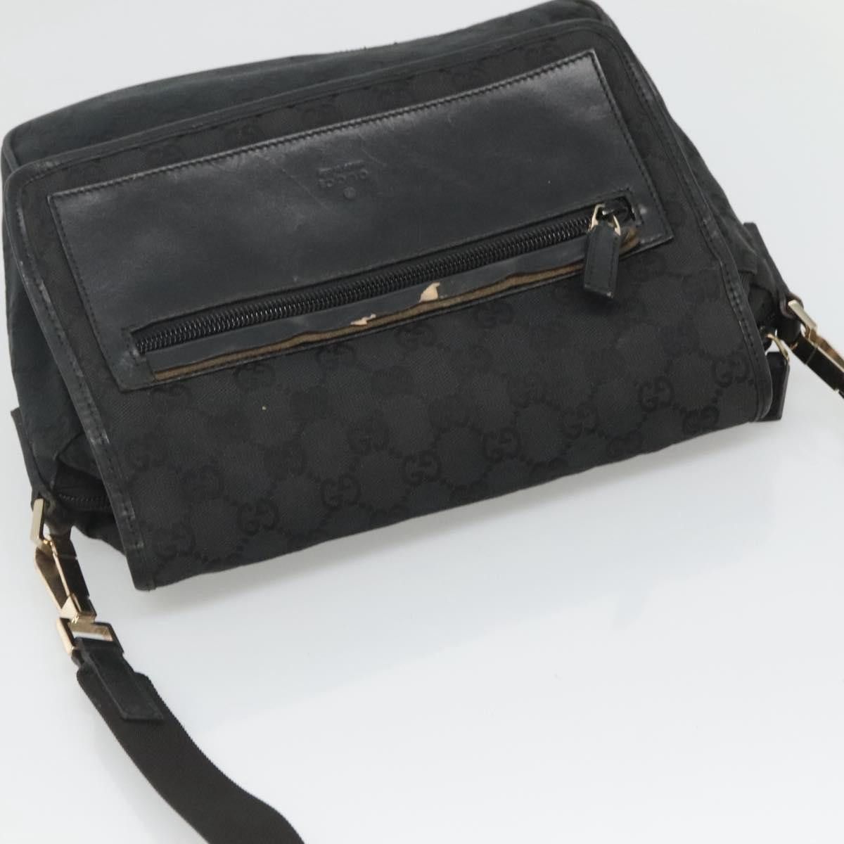Gucci GUCCI GG Canvas Shoulder Bag Black Gold 019 019 Size ONE SIZE - 6 Thumbnail