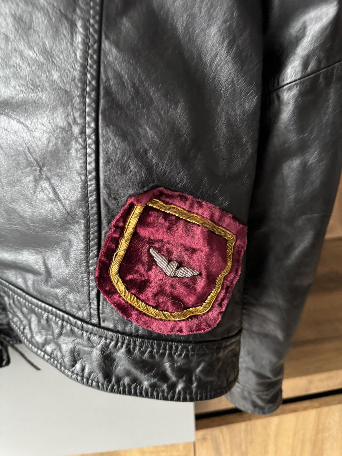 Armani Archived Armani Jeans Black Heavy Leather Bikers Jacket Size US XL / EU 56 / 4 - 10 Thumbnail