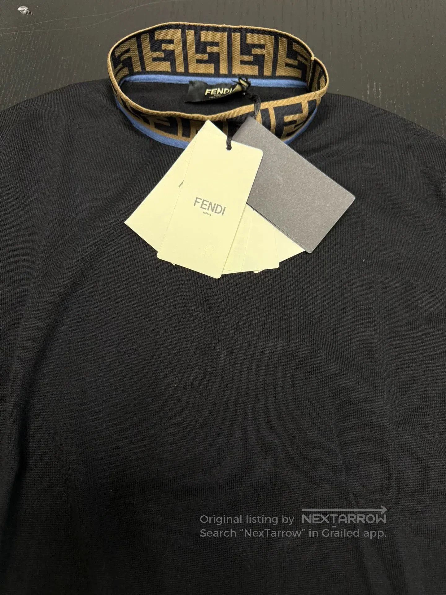 Fendi Fendi Black Wool Pullover with Logo Design. Size US L / EU 52-54 / 3 - 4 Thumbnail