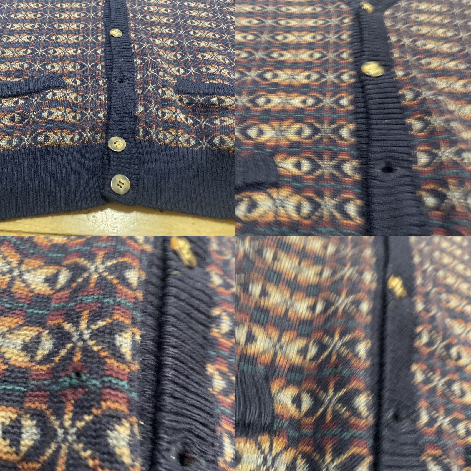 Vintage VINTAGE Tricots St Raphael Cardigan Sweater Men M 90s Geometric Wool Brown 100% Wool Geometric Cardigan Sweater Mens Grunge Accessories Size US M / EU 48-50 / 2 - 9 Thumbnail