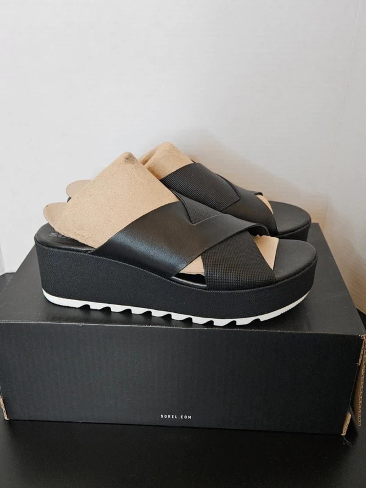 SOREL SOREL Women's Cameron Flatform Mule Sandals Black, Size 10 Size US 10 / IT 40 - 5 Thumbnail