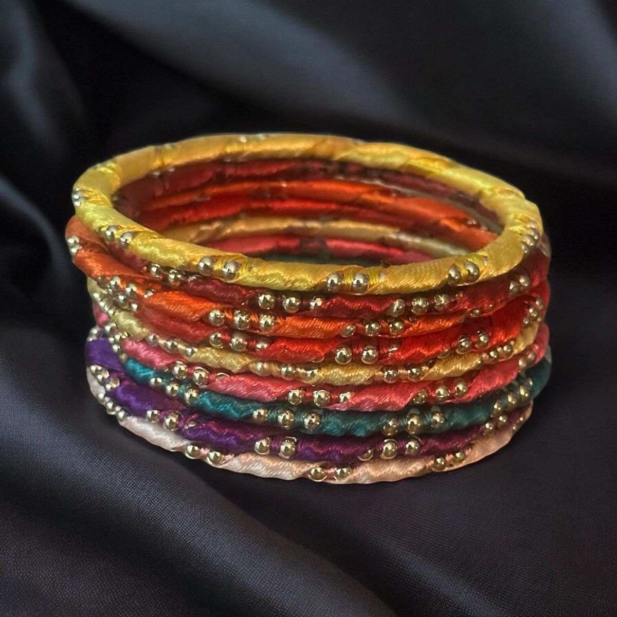 Other Multicolor ribbon wrapped bangle bracelets Size ONE SIZE - 1 Thumbnail