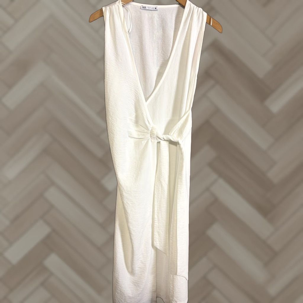 Zara ZARA Long White Dress Womens Small Sleeveless Casual Solid Pattern Ball Gown Dress Spring Summer White Womens Size S Regular Sleeveless Clothing Size S / US 4 / IT 40 - 1 Thumbnail
