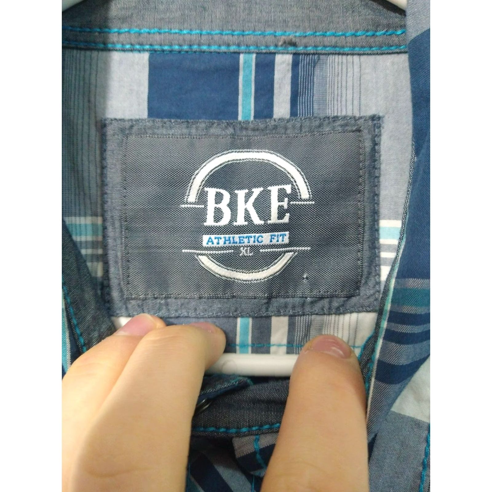 BKE BKE Buckle Shirt Mens XL Blue Plaid Athletic Fit Long Sleeve Pearl Snap Cotton Shirt Size US XL / EU 56 / 4 - 7 Thumbnail