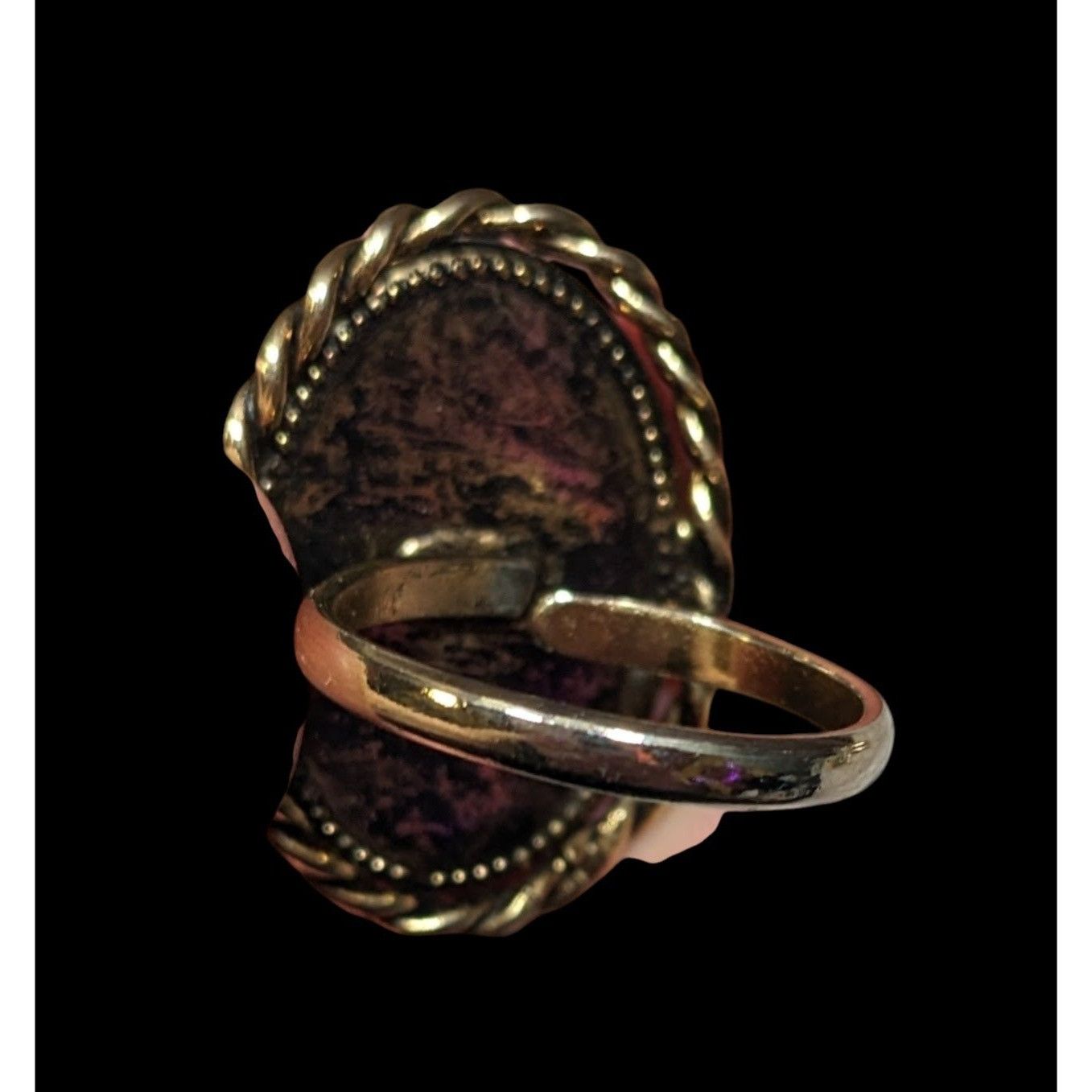 Other Vintage Cameo Ring Victorian Style Gold Tone Adjustable 7.5 Size ONE SIZE - 5 Thumbnail
