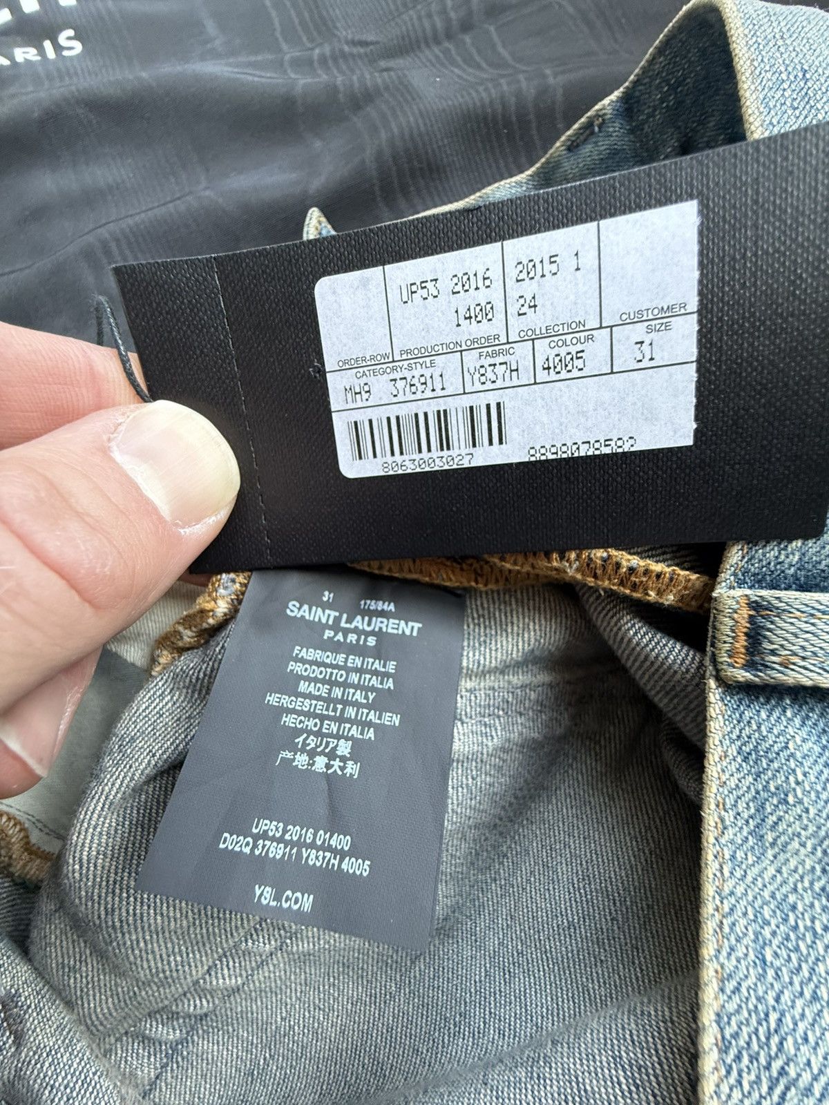 Saint Laurent Paris Holy Grail SS15 Saint Laurent Lenny Kravitz crash rip jeans Size US 31 - 24 Thumbnail