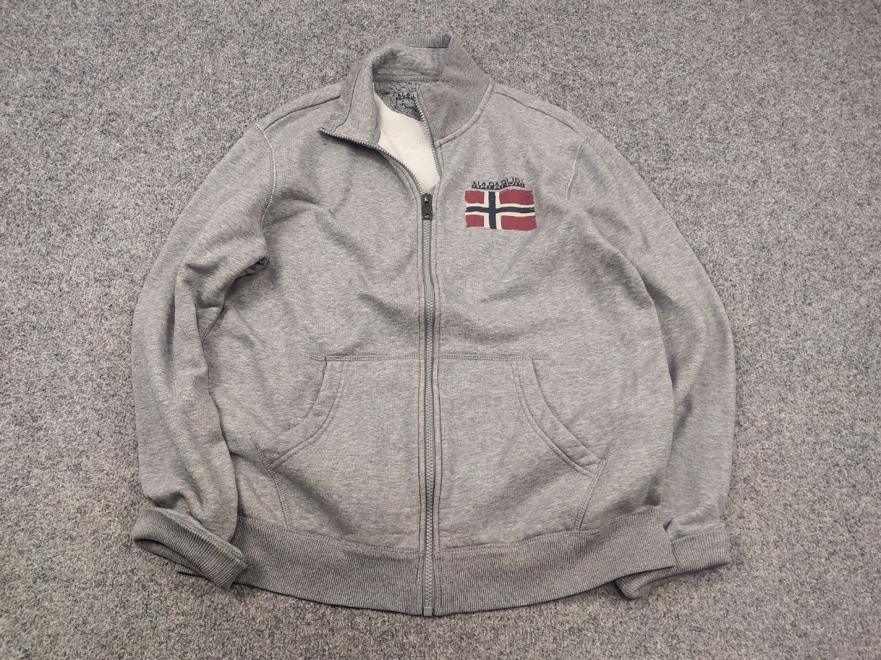 Napapijri Napapijri Balys Full Gray Logo Zip Pullover Sweatshirt Size US M / EU 48-50 / 2 - 4 Thumbnail