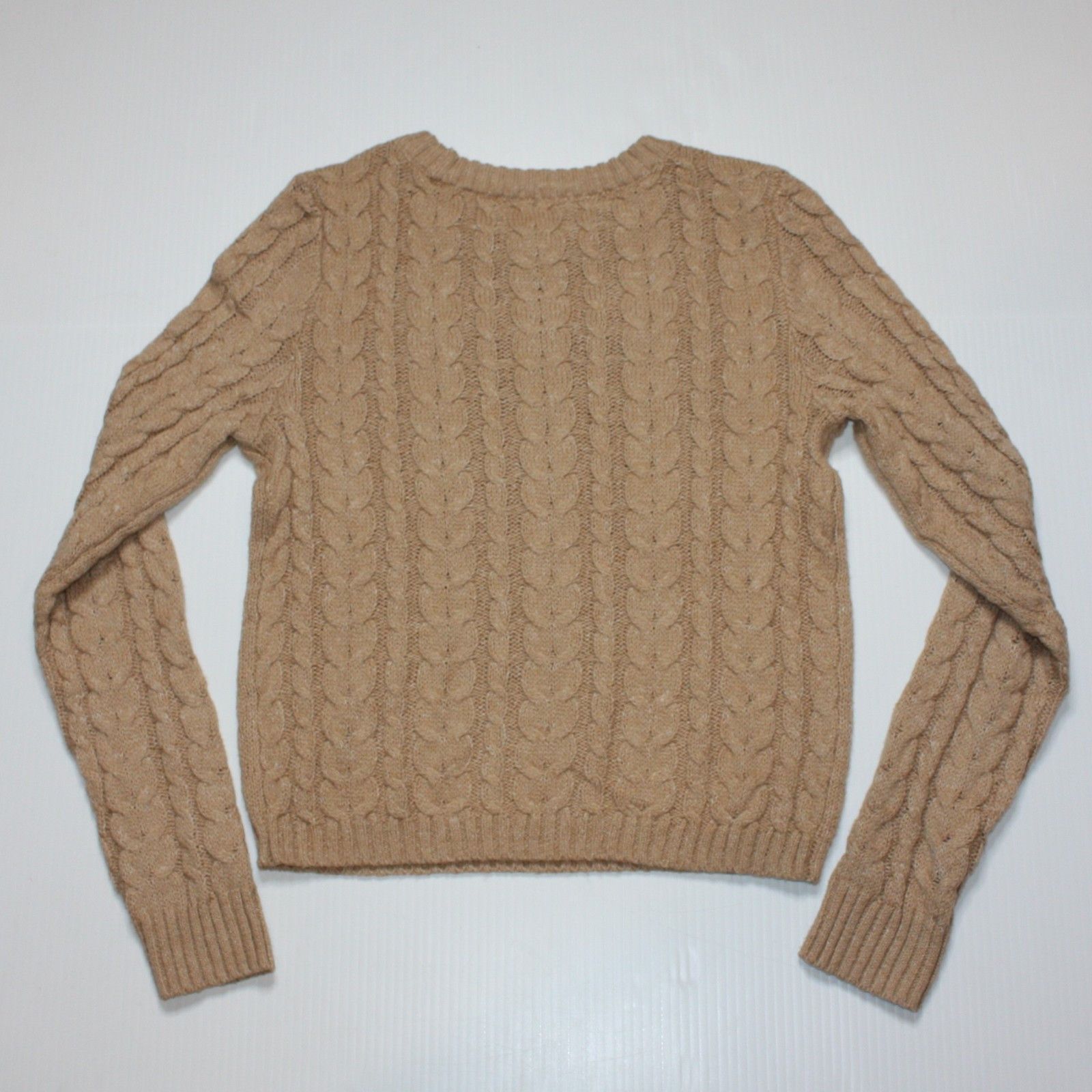American Eagle Outfitters Cropped Cable Knit High-rise Sweater in Tan & size XS Size XS / US 0-2 / IT 36-38 - 4 Thumbnail