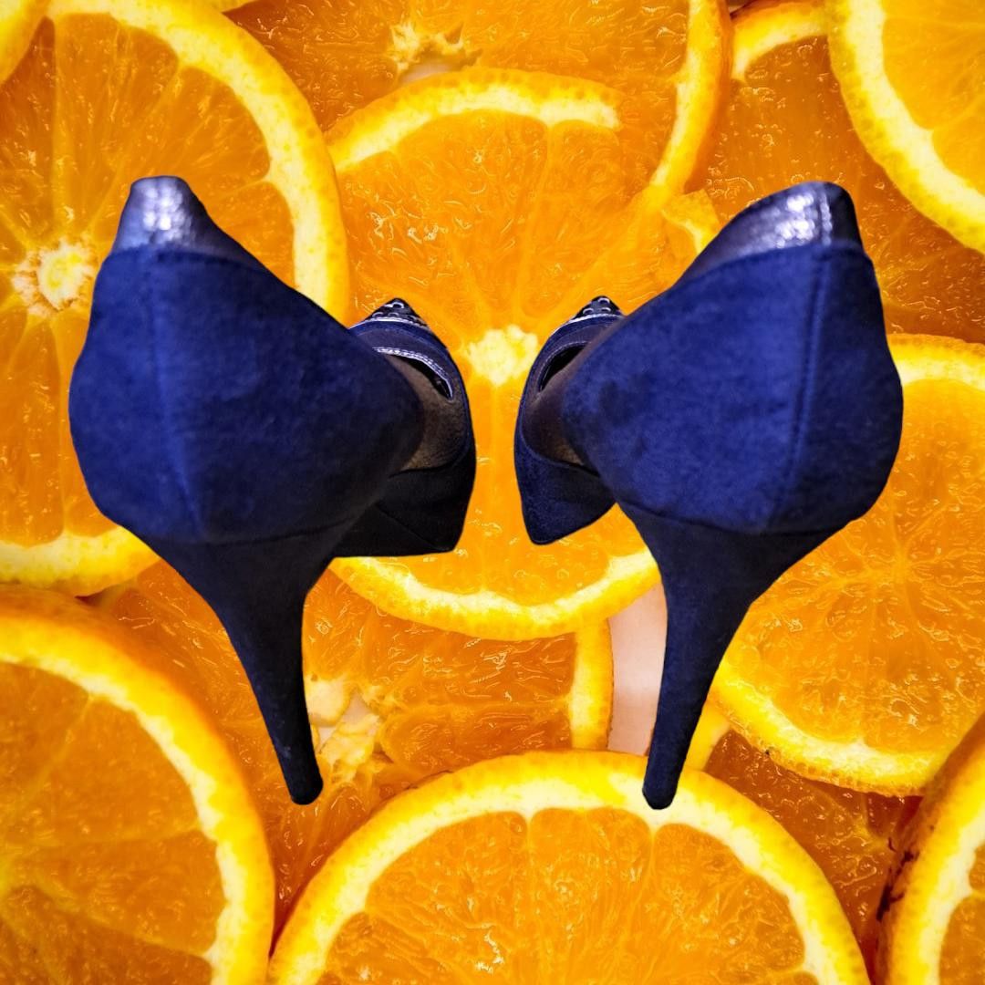 Jennifer Lopez Jennifer Lopez Blue and Gold High Heel Size 8.5 Size US 8.5 / IT 38.5 - 5 Thumbnail