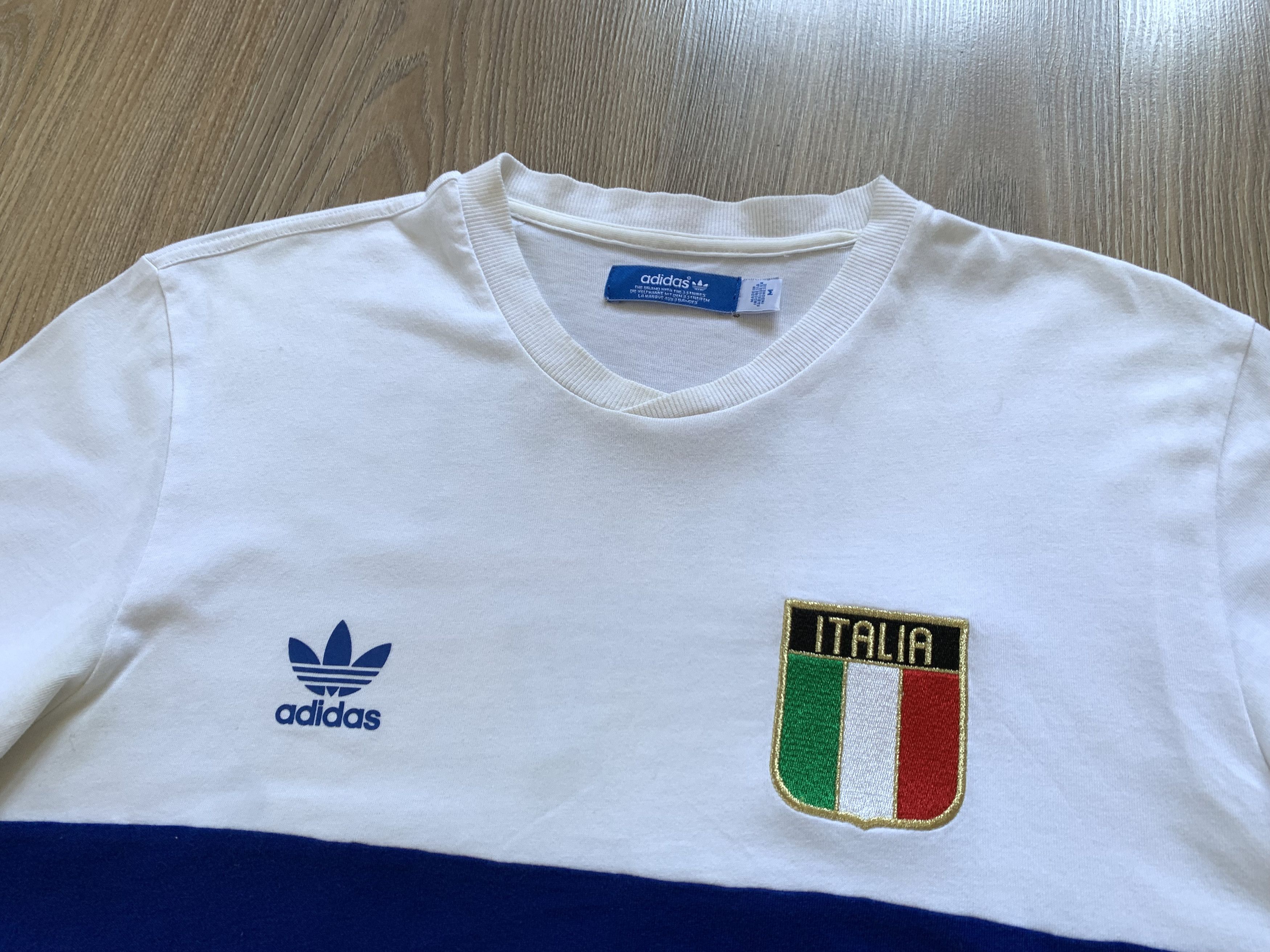Adidas × Vintage Adidas Italia 7 Vintage White T Shirt 2011 Size US M / EU 48-50 / 2 - 5 Thumbnail