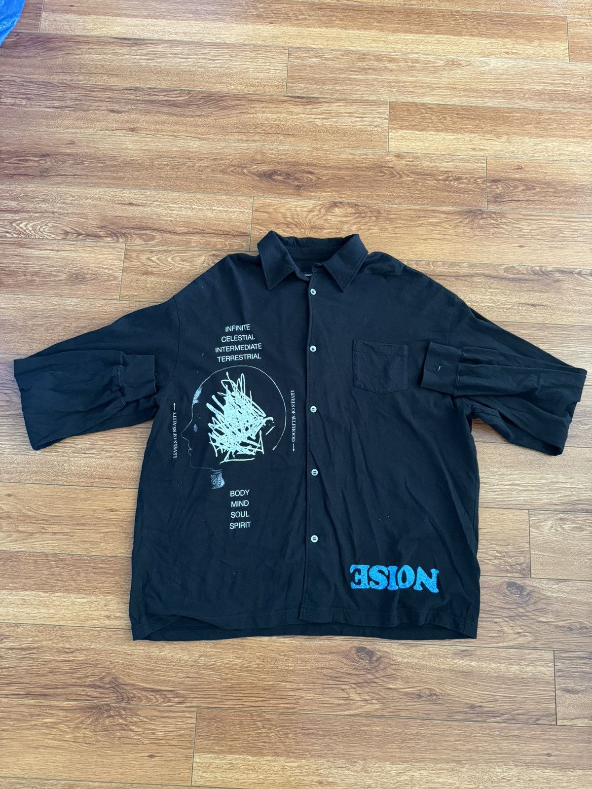image of Black Undercover Button Up Shirt, Men's (Size XL)